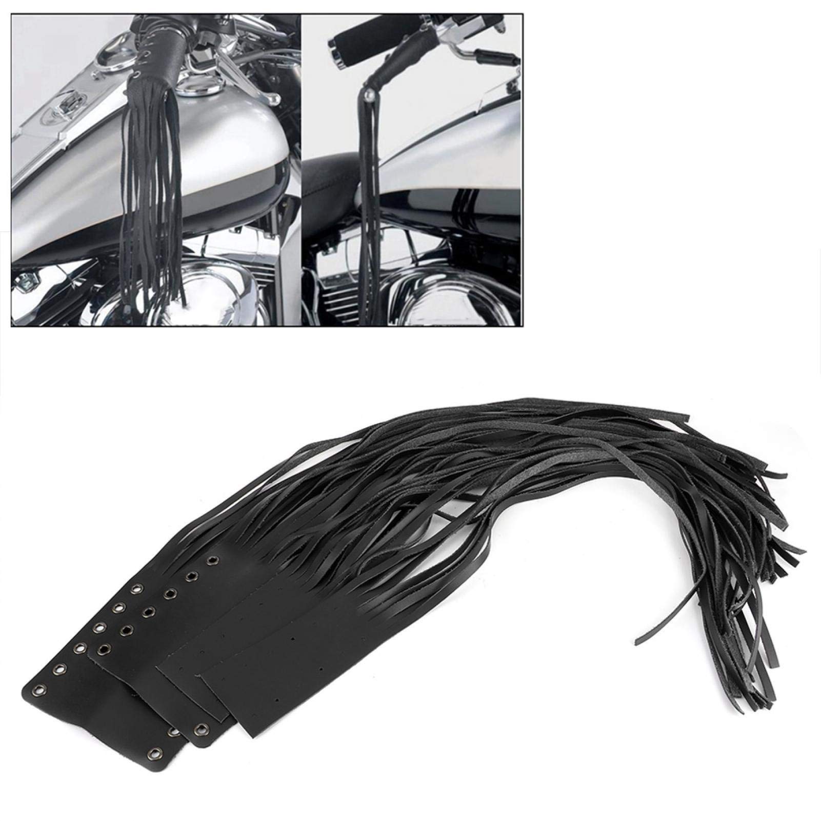 Universal Motorcycle Handlebar Tassel Grips - 7/8in & 1in Brake Cover for Cruiser Bikes