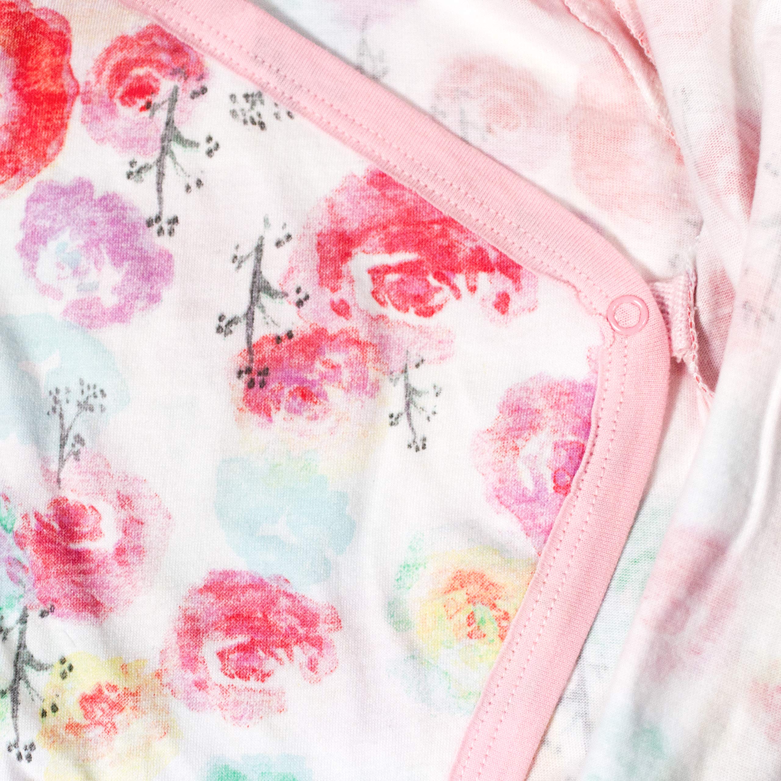 HonestBaby Unisex Baby Kimono Coverall - 100% Organic Cotton, Soft & Breathable for Newborns & Infants | Perfect for Sleepwear, Playtime & Everyday Comfort
