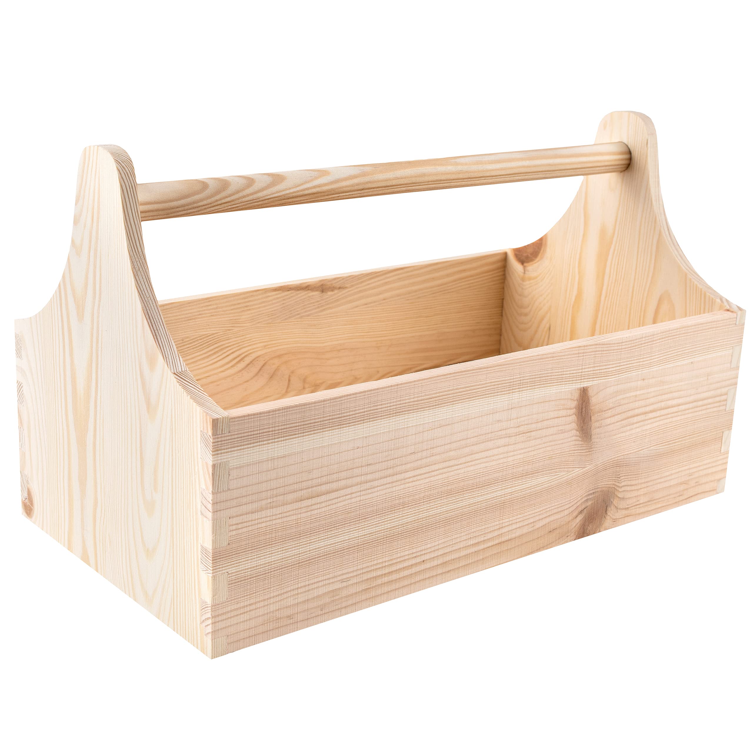 Creative Wooden Tool Box - Natural Unfinished Tool Chest with Handle - 34 x 18 x 20.5 cm (+/- 0.5 cm) - Empty Wood Tool Organizer - Perfect Gift for Men & DIY Enthusiasts - Ideal for Workshop, Garage, and Home Organization
