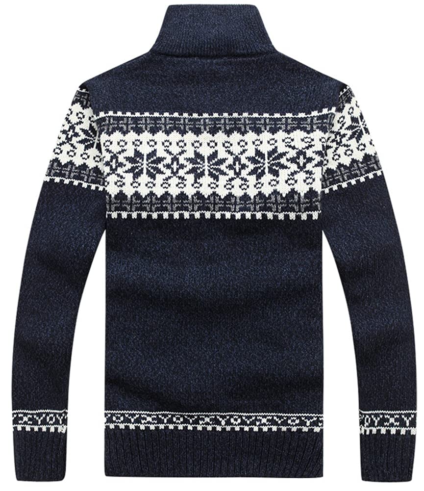 Kedera Men's Stand Collar Cable Knit Cardigan - Thick Full Zip Sweater with Stylish Pattern | Perfect for Casual Outfits, Office Wear & Winter Layering