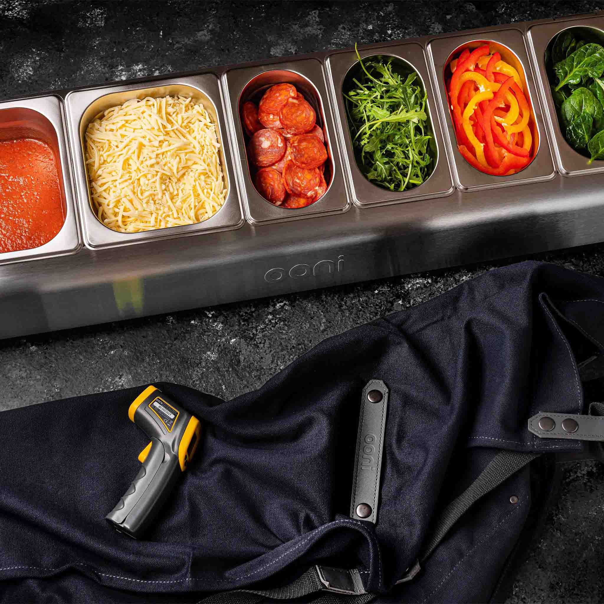 Premium Ooni Pizza Topping Station - 3-in-1 Pizza Accessory with Spice Rack & Tool Holder - Perfect for Outdoor Pizza Ovens, Backyard BBQs & Home Kitchen Organization