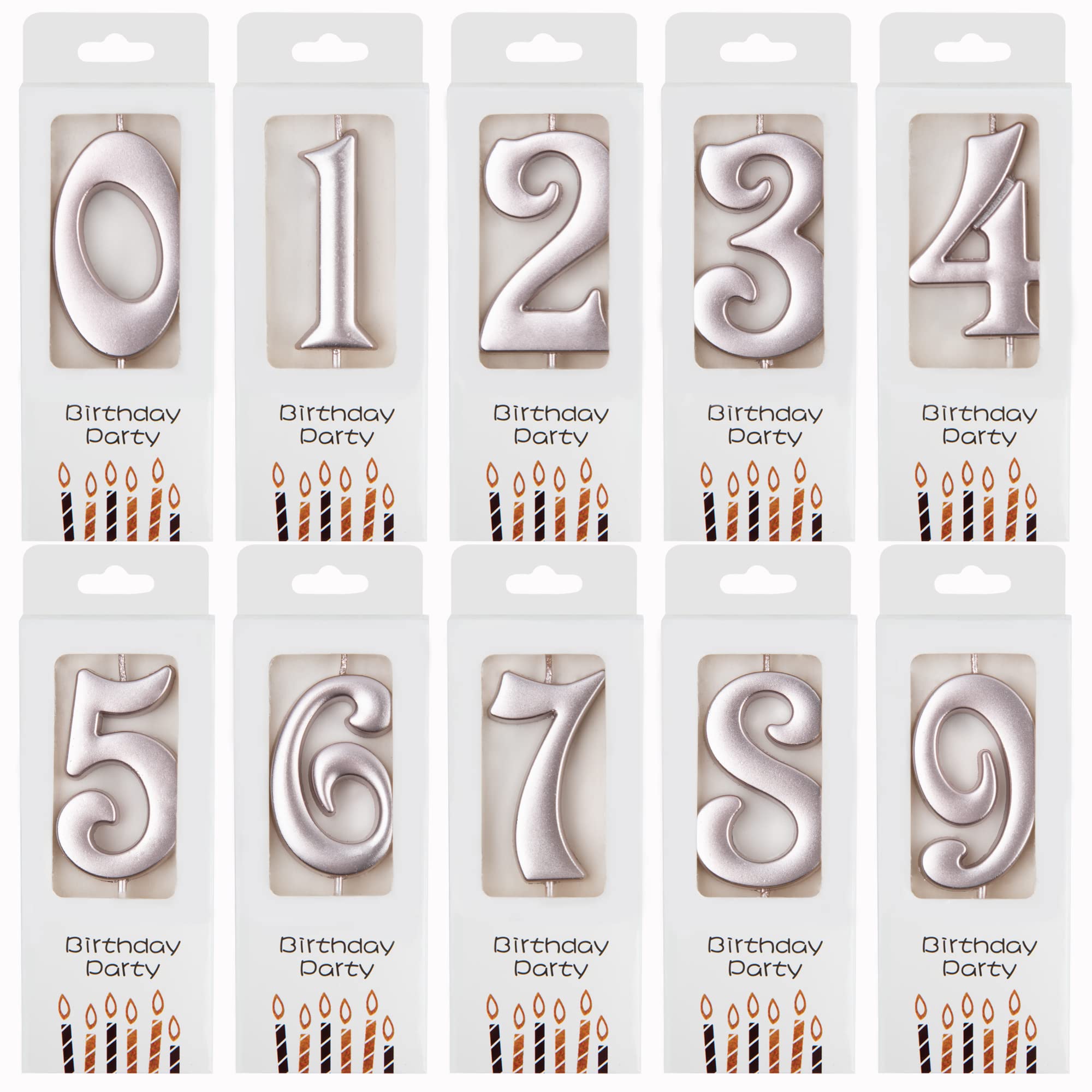 Rose Gold Number Birthday Candles (10-Count 0-9) - Elegant Cake Toppers for 1st Birthday, Baby Showers & Party Celebrations - Perfect for Cakes, Cupcakes & Dessert Displays
