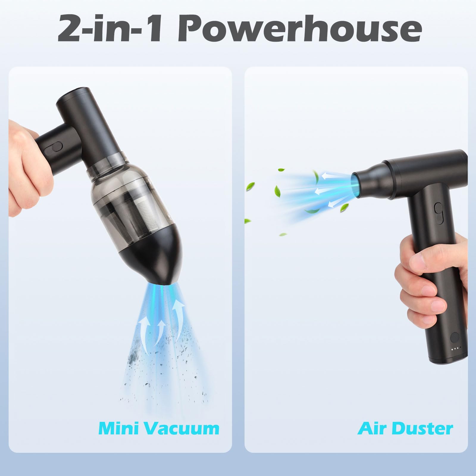 ddLUCK 130,000 RPM Rechargeable Cordless Electric Air Duster - Full Metal Blower for Keyboard, PC, Laptop & Electronics Cleaning | 7-Speed Adjustable Turbo Fan for Home, Office & Car Detailing | Powerful Dust Blower for Computer, Camera & Hard-to-Reach Areas