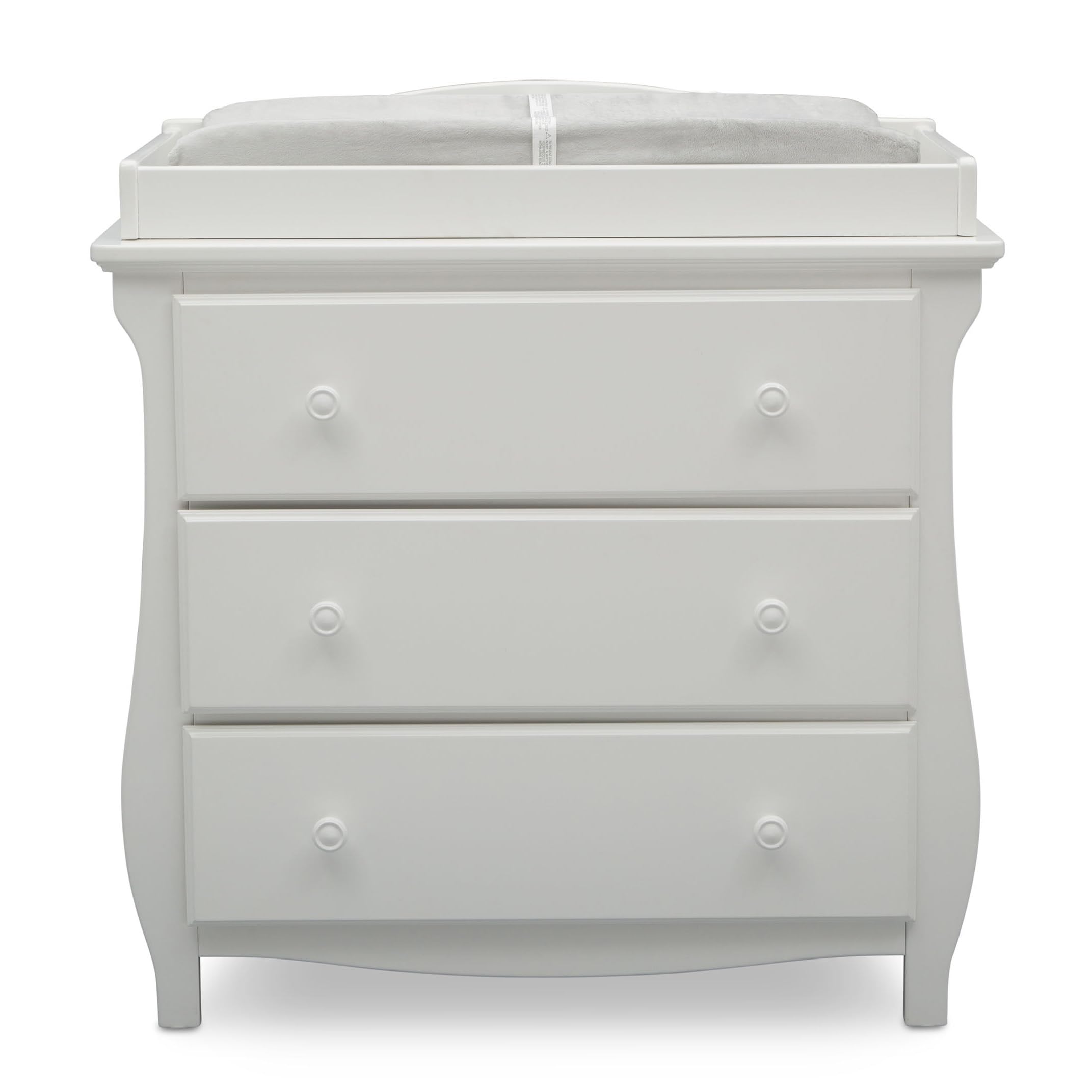 Delta Children Lancaster 3-Drawer Baby Dresser with Changing Table Top | GREENGUARD Gold Certified Nursery Furniture | Safe & Sturdy for Baby's Room (Bianca White) | Perfect for Diaper Changes & Infant Clothing Storage