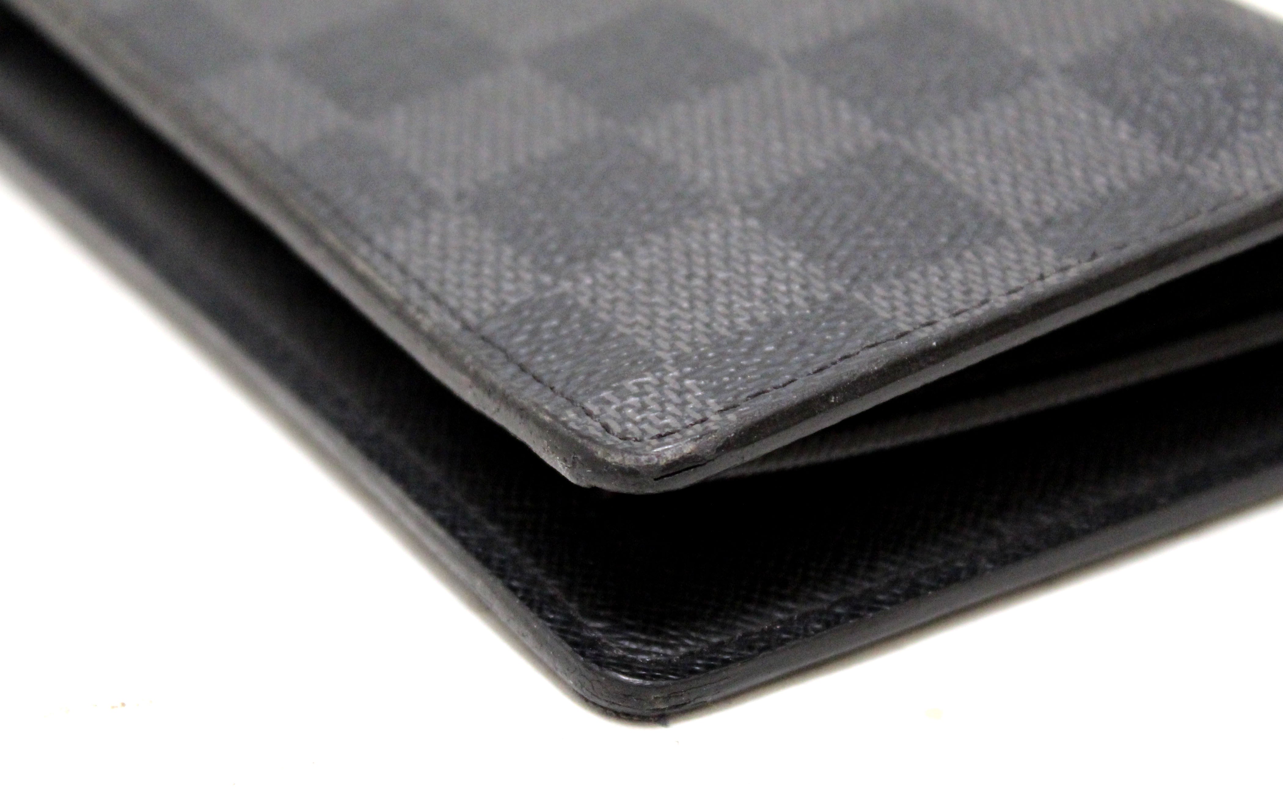 Authentic Louis Vuitton Damier Graphite Canvas Brazza Wallet for Men - Slim RFID Blocking Bifold Credit Card Holder - Perfect for Business, Travel & Everyday Use