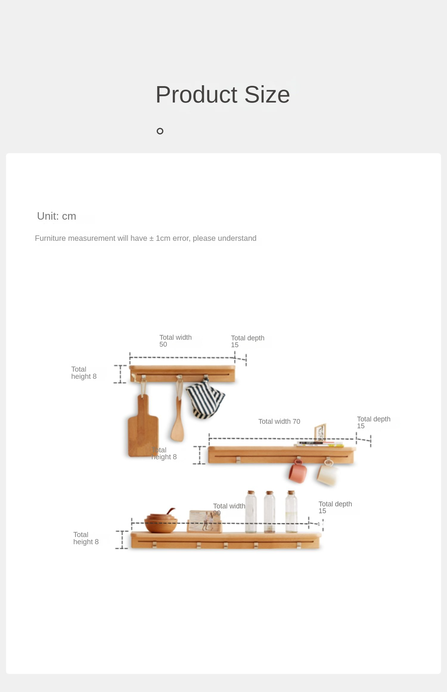 Solid Beech Wood Wall Shelf with Hooks - Rustic Floating Shelf for Kitchen, Bathroom, or Living Room Storage & Decor