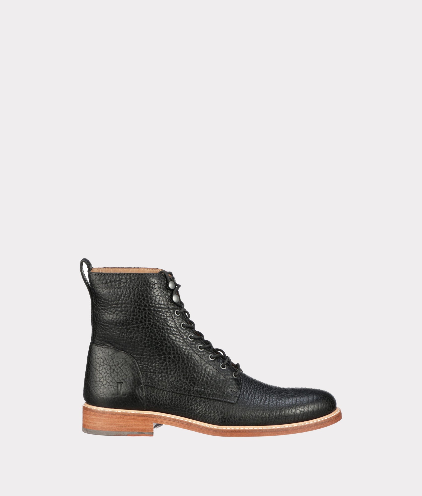 6 Lace Up Derby Boots for Men - Classic Black Leather Ankle Boots for Casual Wear & Outdoor Activities