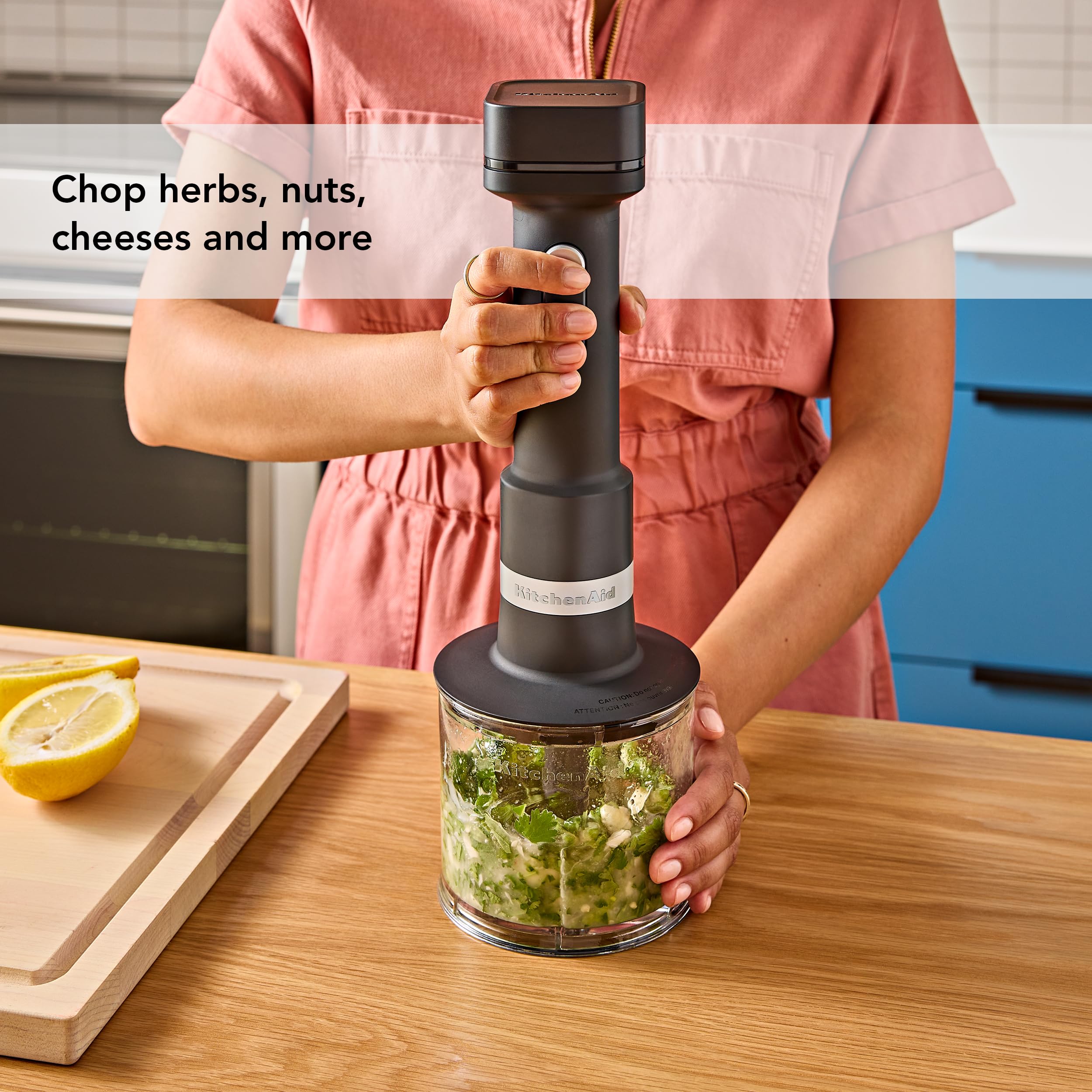 KitchenAid KHBRV05BM Cordless Hand Blender Set with Accessories - Rechargeable Battery (Sold Separately) - Perfect for Smoothies, Soups & Baking - Ideal for Home Kitchens & Small Restaurants