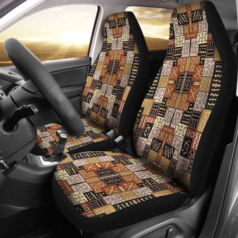 African Art Pattern Car Seat Covers - Premium Custom Fit for Cars, SUVs & Trucks - Unique Tribal Design Auto Accessories for Home, Office & Travel Protection
