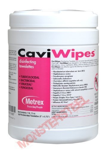 Metrex CaviWipes - Cavicide Germicidal Disinfectant Wipes (160 Count) | Hospital-Grade Surface Cleaner for Medical Equipment, Dental Offices & Healthcare Facilities