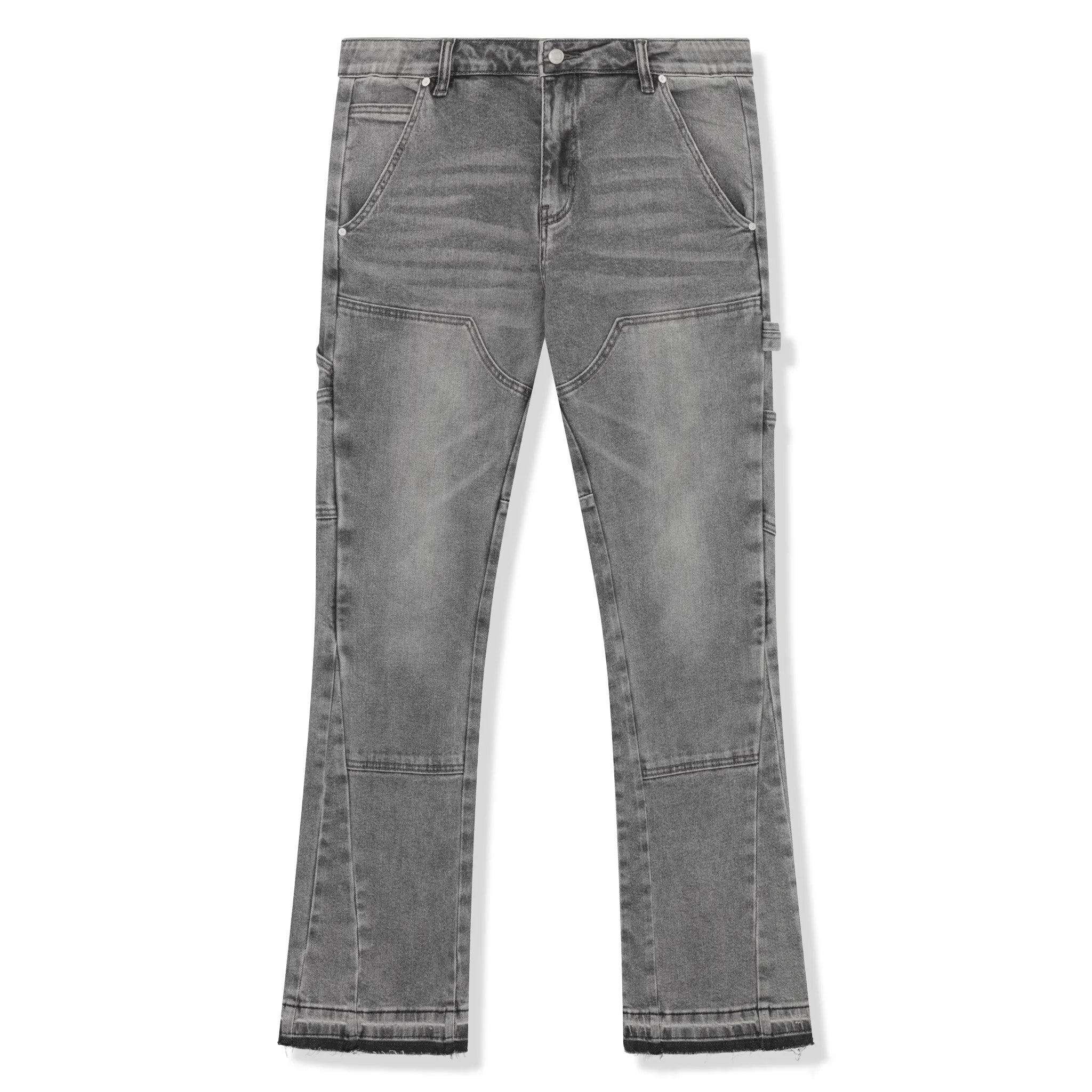 SIARR Carpenter Jeans for Men - Light Grey Work Pants with Utility Pockets - Durable Workwear for Construction, Carpentry & Outdoor Activities