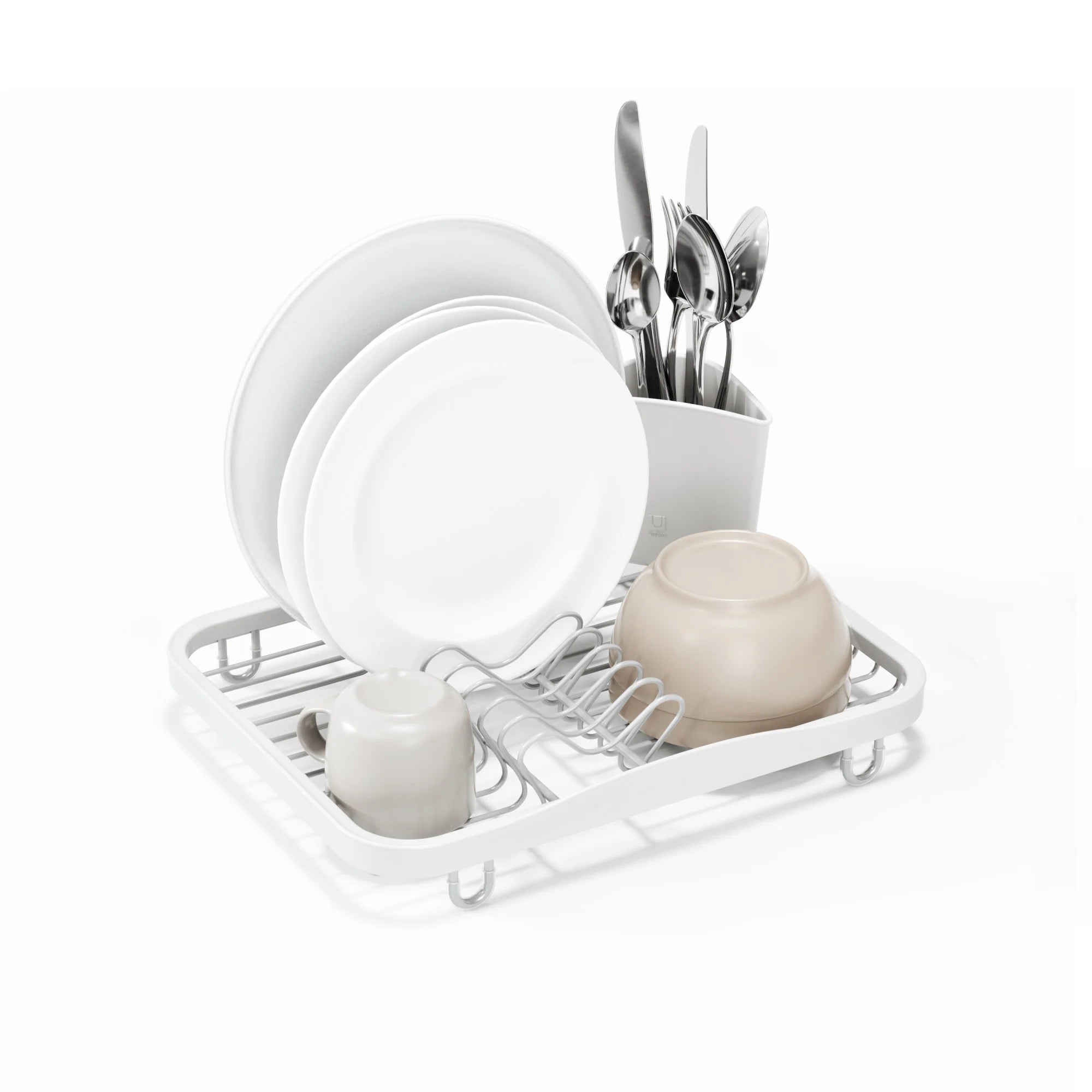 Stainless Steel Countertop Dish Rack with Drying Tray - Space Saving Kitchen Organizer for Dishes, Cups & Utensils - Perfect for Small Apartments, RVs & Compact Kitchens