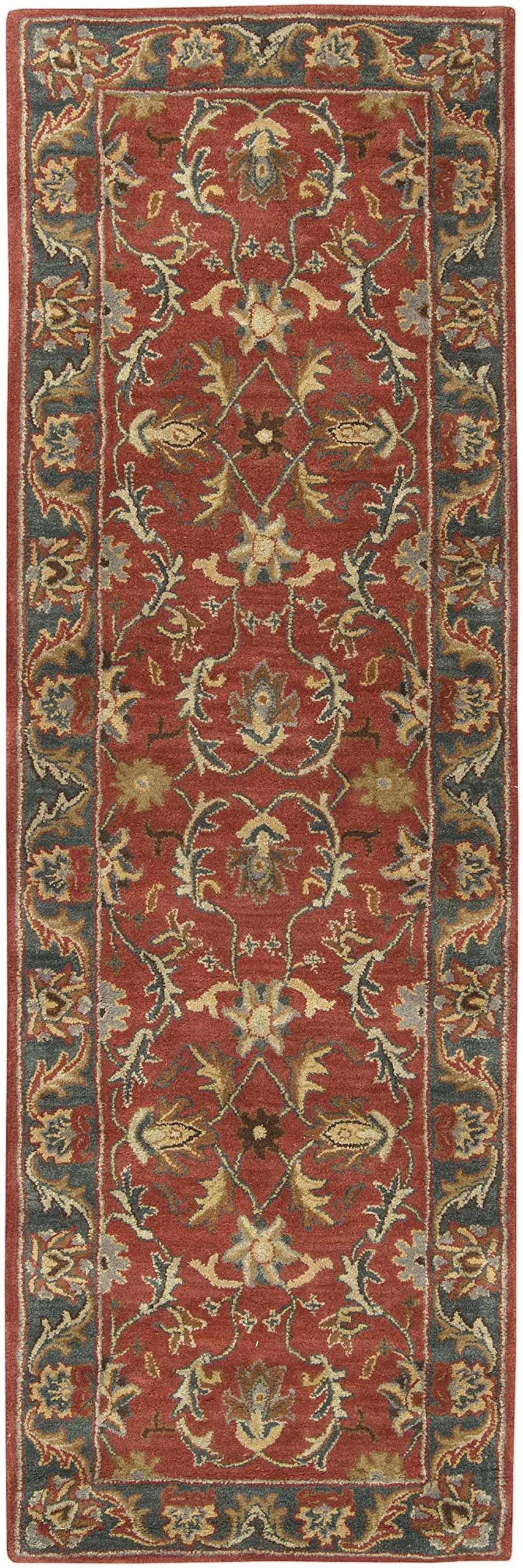 Premium Hauteloom Charlottesville Wool Area Rug 10' x 14' - Traditional Brown Gray Red Handmade Rug for Living Room Bedroom - Soft Durable Home Decor for Cozy Spaces