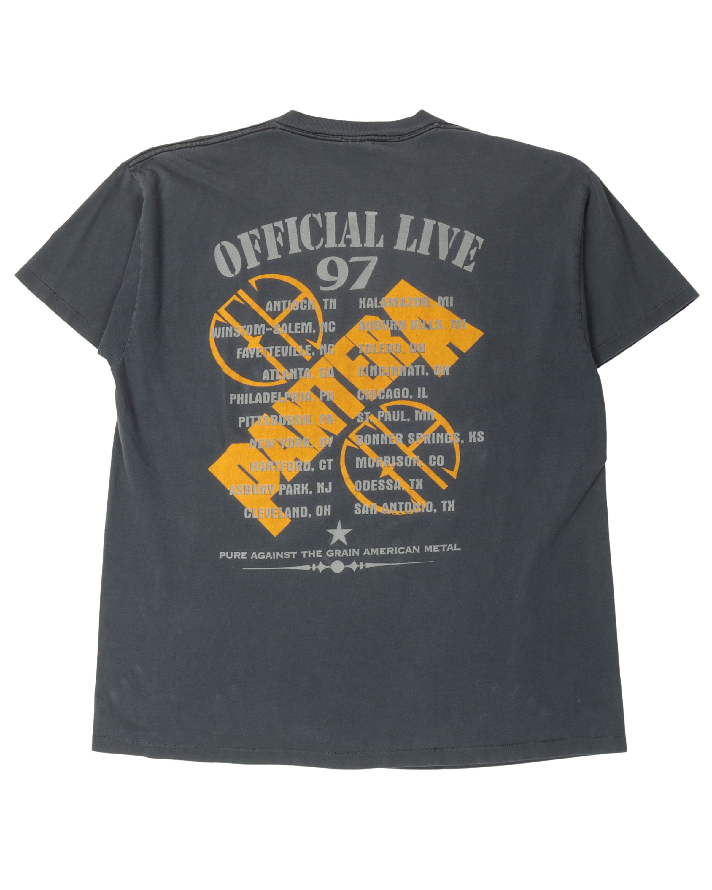 Vintage 1997 Pantera 101 Proof Band T-Shirt - Official Licensed Heavy Metal Tee for Concerts & Music Festivals