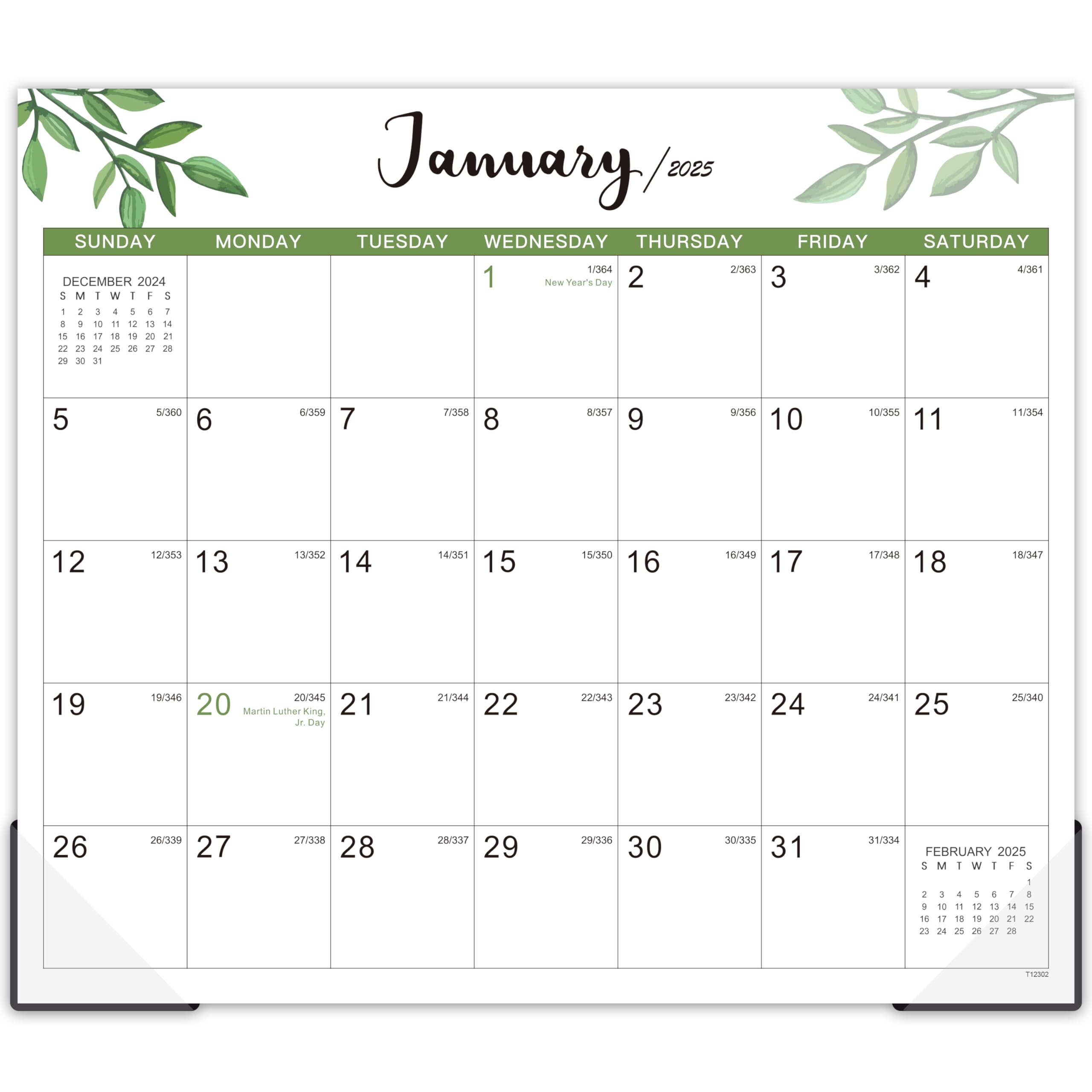 2025 Magnetic Refrigerator Calendar - Jan 2025 to Dec 2025 Tear-Off Pad with Large Blocks (11.2