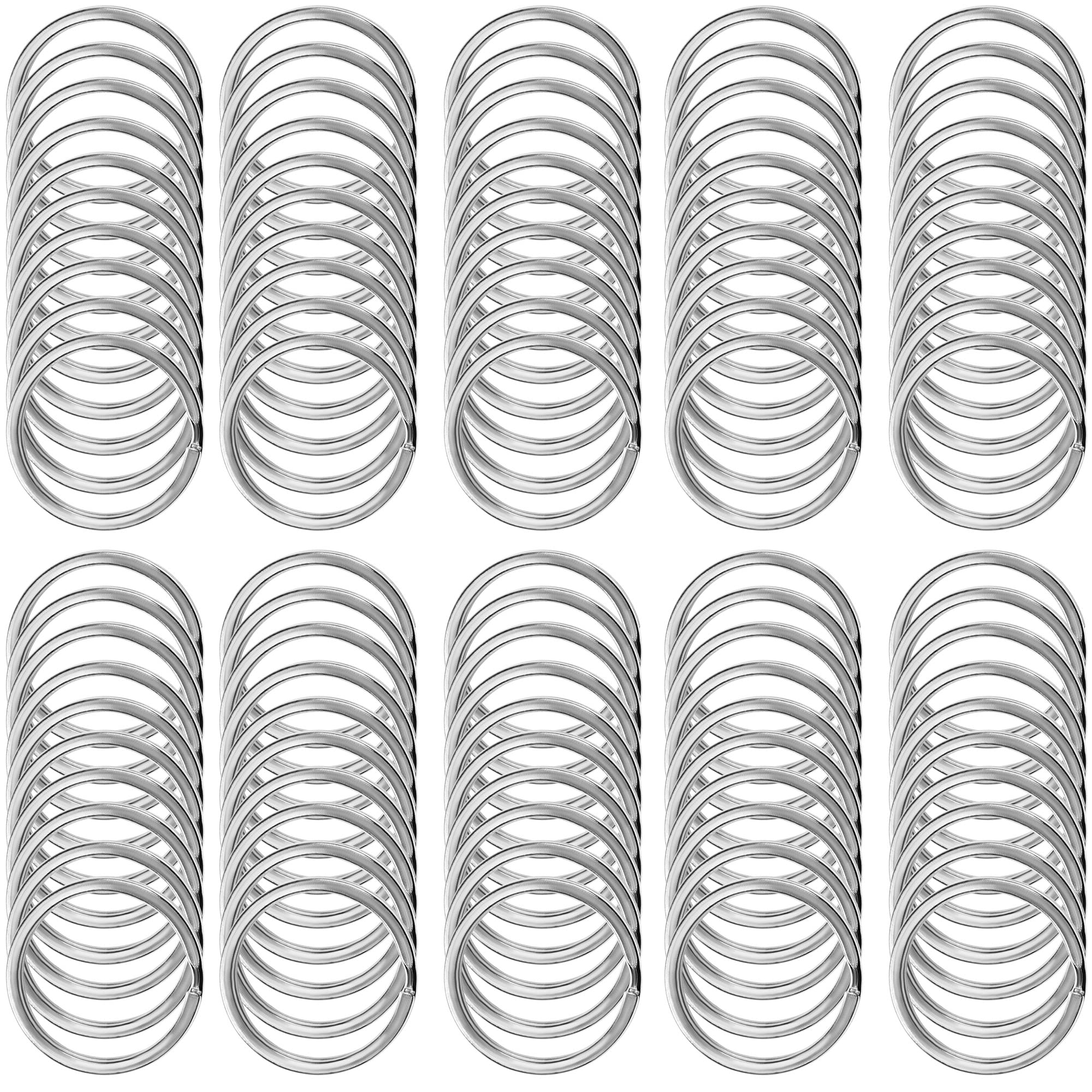 Crest 100-Pack 1 Inch (25mm) SS316L Marine Grade Stainless Steel Split Key Rings - Heavy Duty Keychains for Car Keys, Boat Keys & Outdoor Gear - Rustproof & Durable for Everyday Use