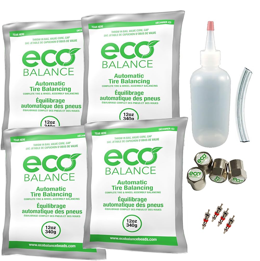EDIY-12 ECO Tire Balance Beads - 12oz DIY Wheel Balancing Kit (48oz Total) for Smoother Ride on Cars, Trucks & RVs
