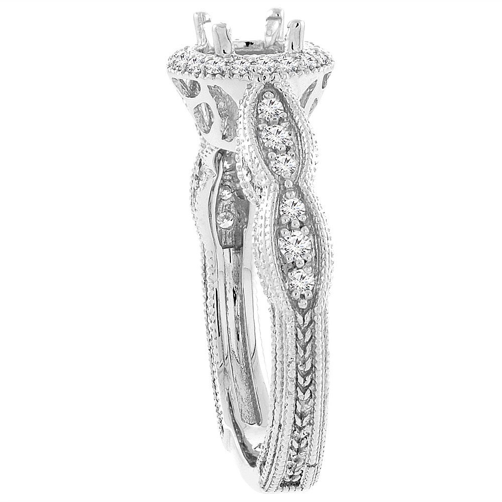 14K White Gold Natural London Blue Topaz & Diamond Halo Ring - Round 6mm, Size 5-10 | Elegant Engagement, Wedding, Anniversary Gift for Women | Perfect for Proposals, Bridal Jewelry & Special Occasions