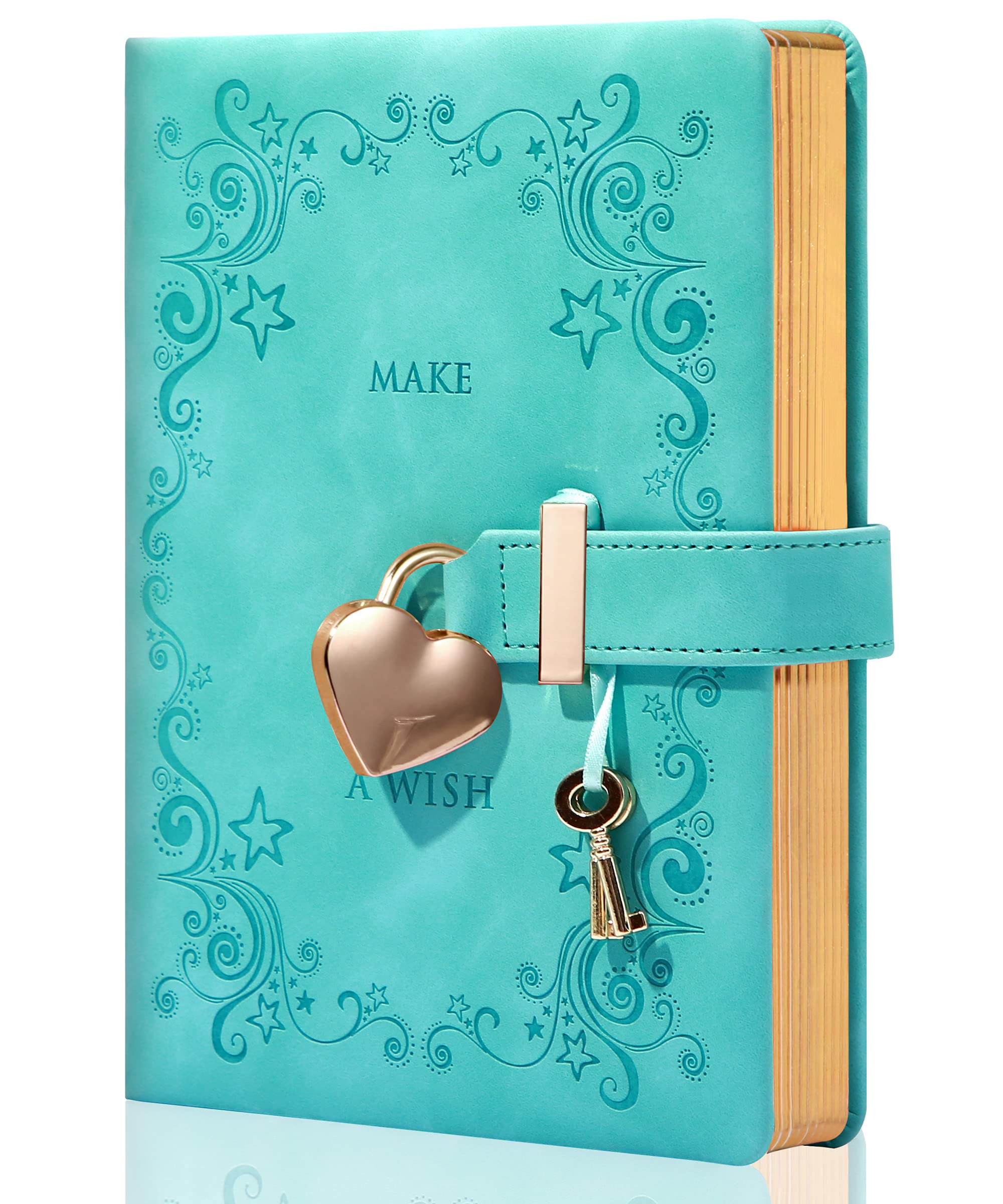 Lockable PU Leather Diary for Kids & Teens - Secret Journal with Combination Lock, Personal Organizer Notebook for Travel, School & Gift (5.3x7 inches, Teal Blue) | Perfect for Journaling, Memory Keeping & Private Thoughts