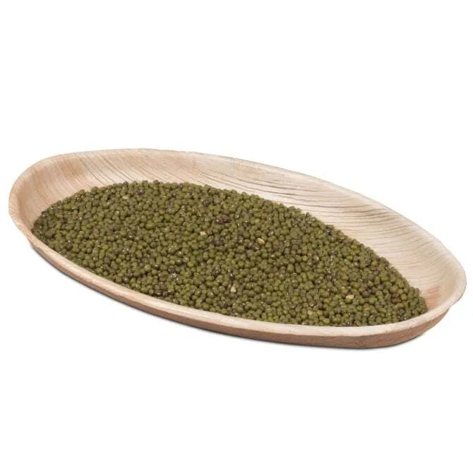 Eco-Friendly Palm Leaf Egg-Shaped Plate - 10.2 Inch Natural Biodegradable Serving Dish for Appetizers, Desserts, and Party Snacks | Perfect for Picnics, Weddings, and Eco-Conscious Entertaining