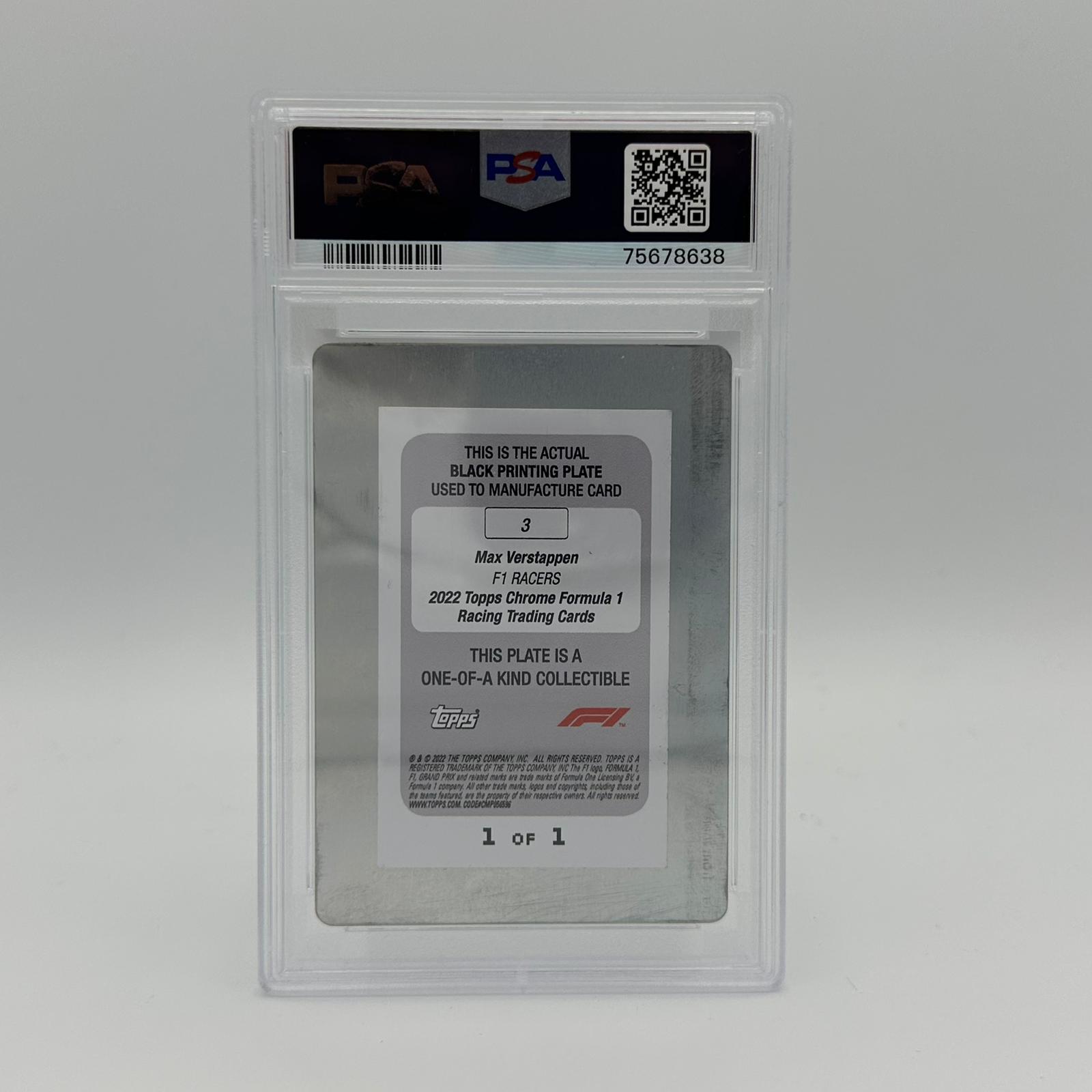 PSA Authentic Max Verstappen #3 Black Printing Plate - Rare Collectible for F1 Fans, Sports Memorabilia Display & Racing Enthusiast Gifts