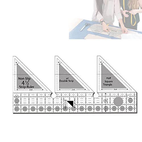 45/60/90 Degree Double Strip Quilting Ruler - Non-Slip Sewing Ruler with Creative Grids for Precise Cutting (6 Inch, 45 Degree) - Perfect for Patchwork, Quilting & DIY Craft Projects
