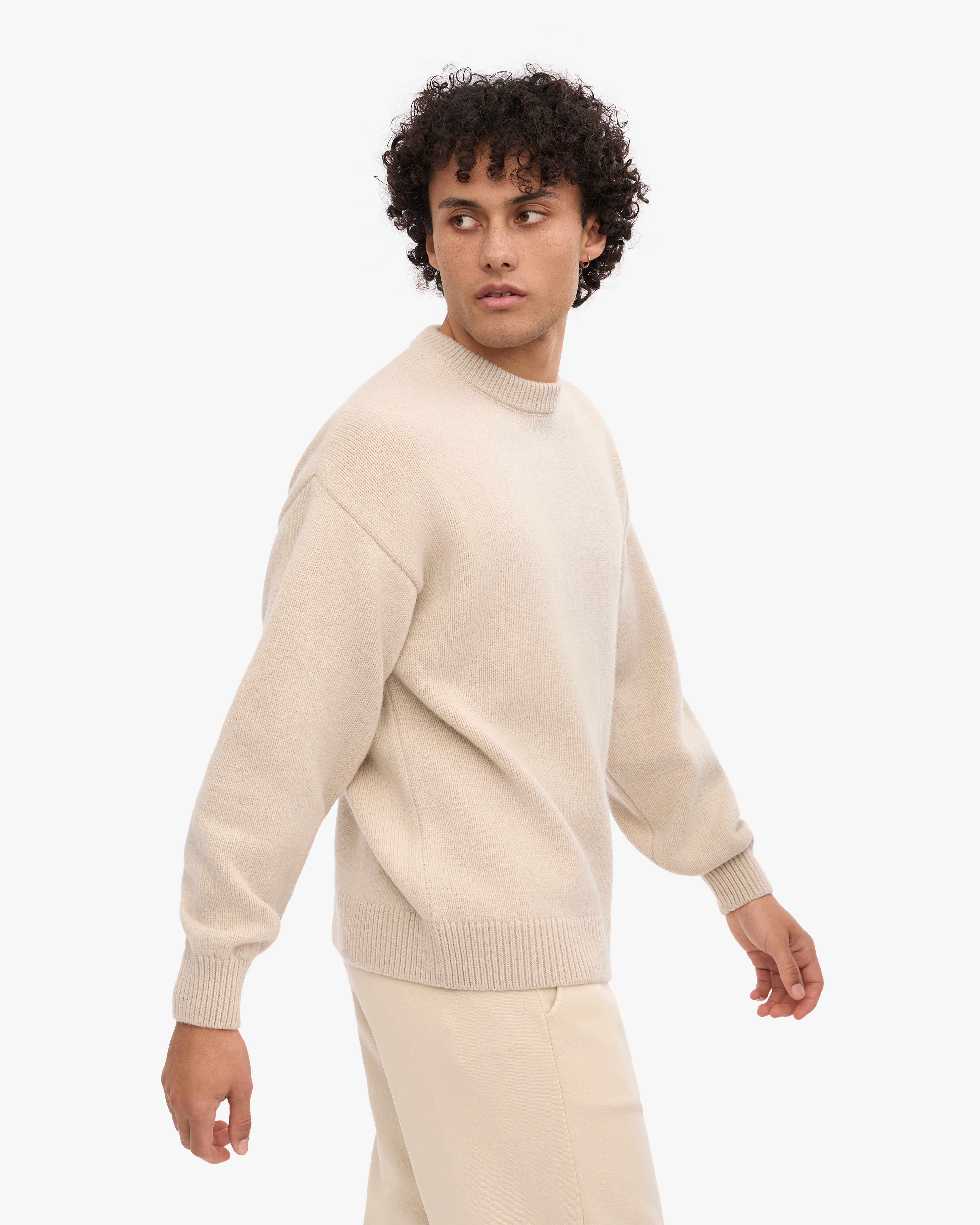 Premium Oversized Merino Wool Sweater - Soft Ivory White Crewneck Pullover for Women | Cozy Winter Wear, Casual Outfits & Layering Essentials