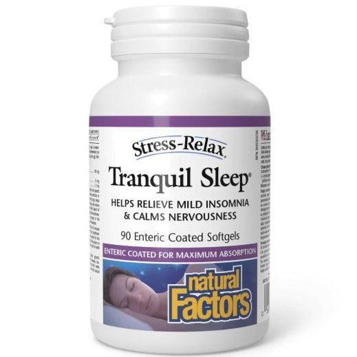 Natural Factors Stress Relax Tranquil Sleep Supplement - 90 Enteric Coated Softgels for Anxiety Relief & Better Sleep | Supports Relaxation & Restful Nights
