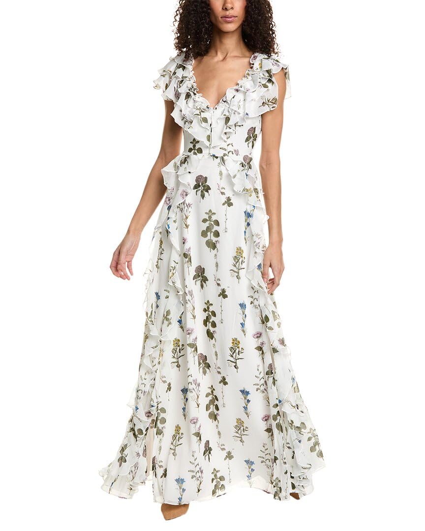 Ted Baker Women's Elegant Chiffon Maxi Dress - Flowy Long Evening Gown for Weddings, Parties & Special Occasions