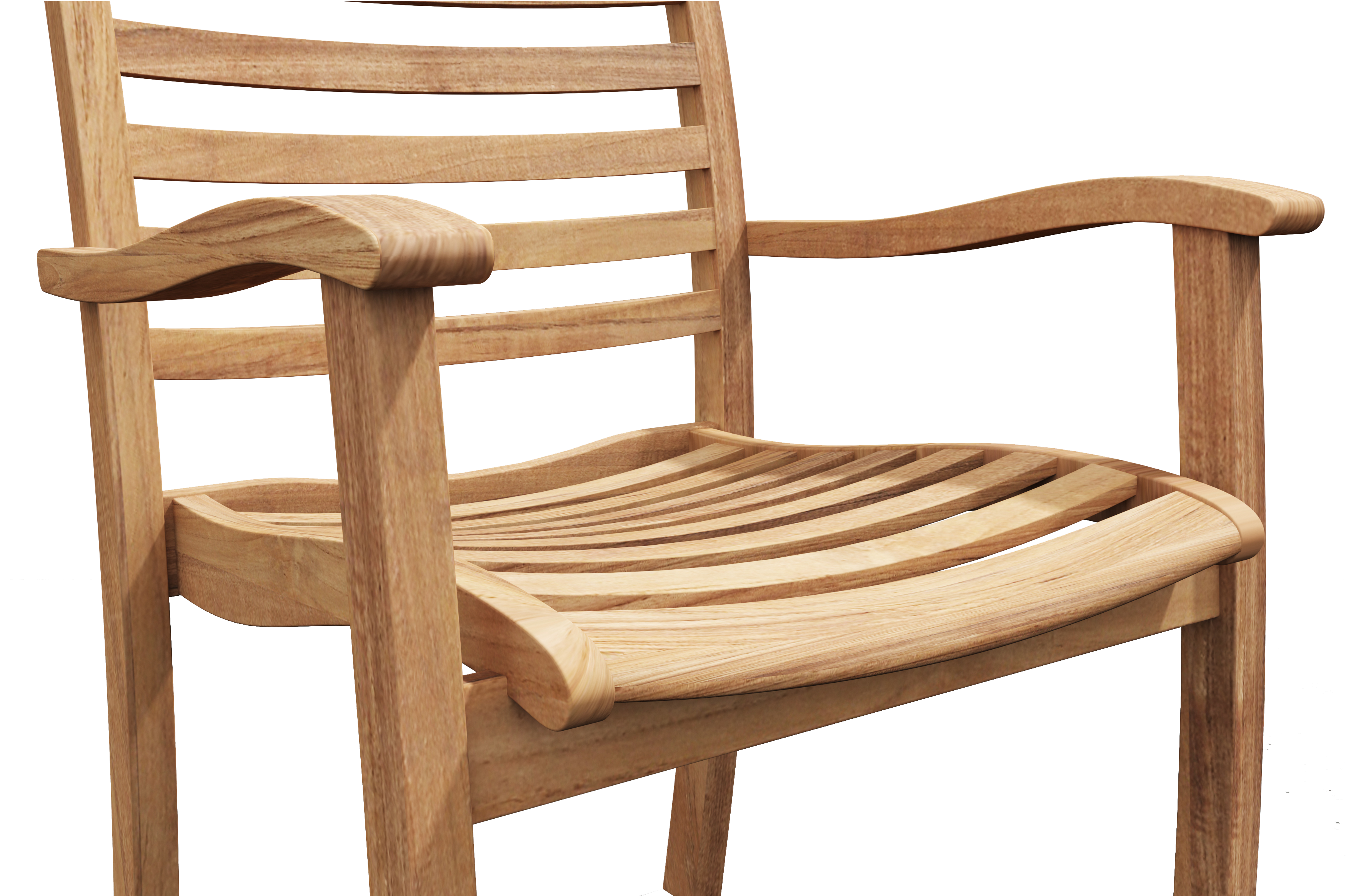 Premium Teak Outdoor Dining Stacking Armchairs - Set of 4 - Weather-Resistant Patio Furniture for Garden, Poolside & Restaurant Use