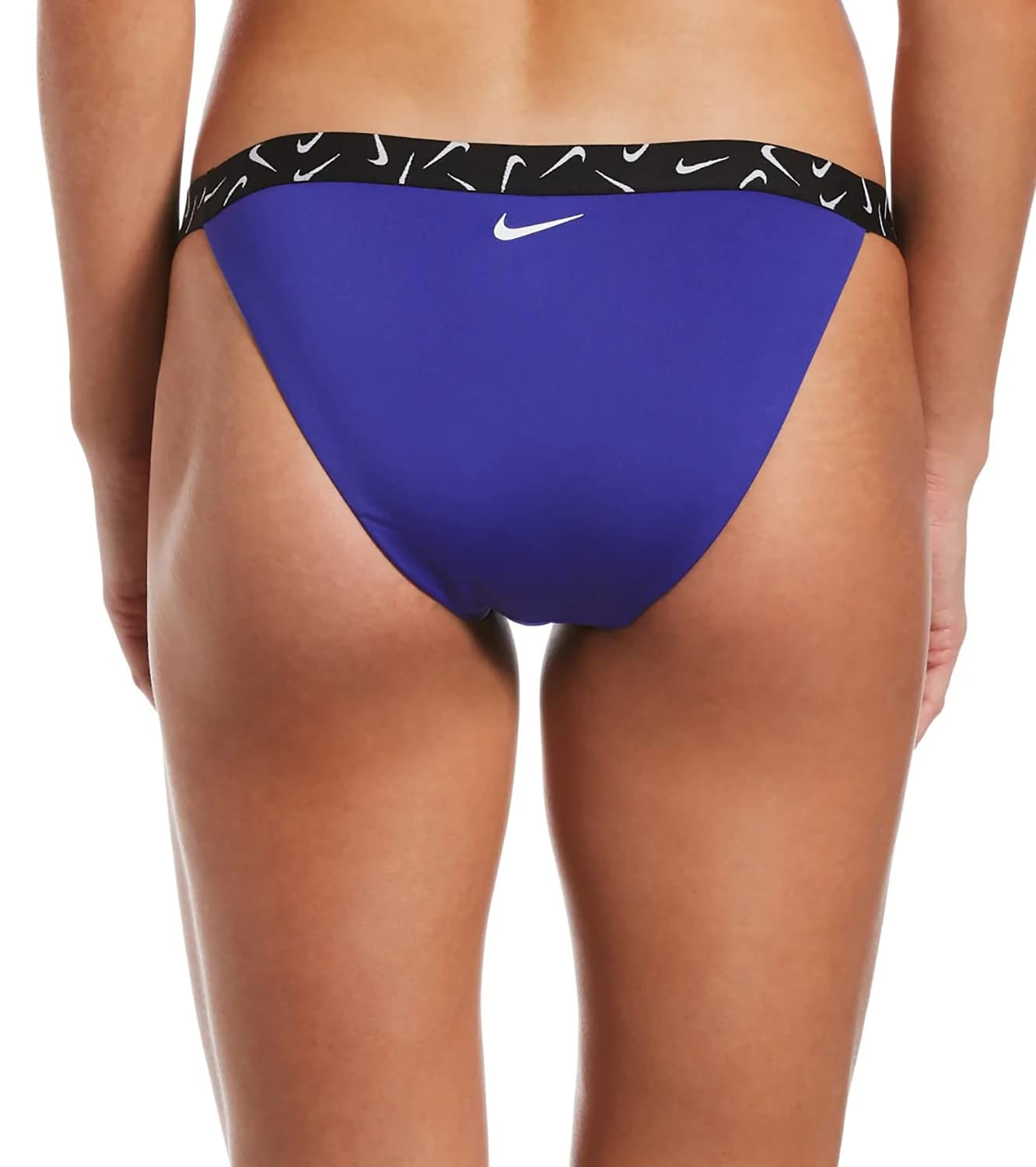 Nike Logo Tape Banded Bikini Bottoms - High Waisted Swimwear for Women, Athletic Swim Shorts for Beach & Pool Workouts - Perfect for Surfing, Yoga & Summer Vacations