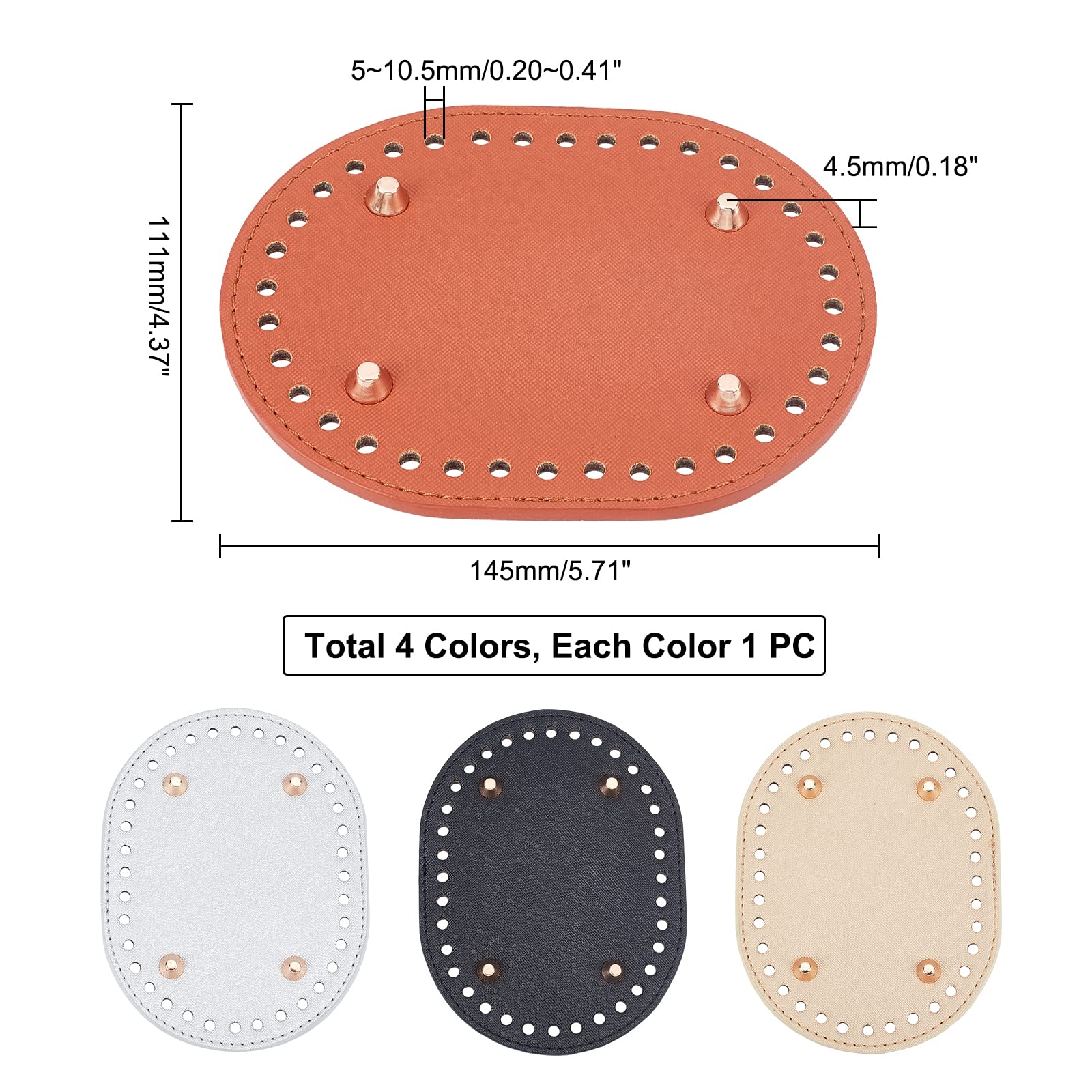 PH PandaHall 4-Piece Crochet Bag Base Set - 5.7