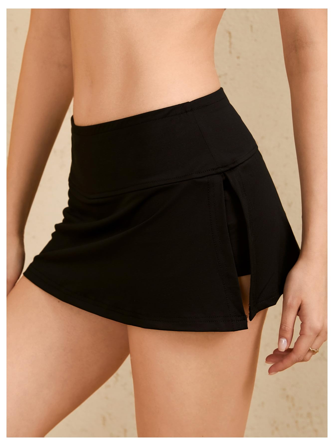 Trendy Y2K Women's Mini Skirt with Built-in Shorts - A-Line Micro Skort for Casual Wear, Street Style & Summer Outfits | Fashionable & Comfortable Skirt for Teens & Young Adults