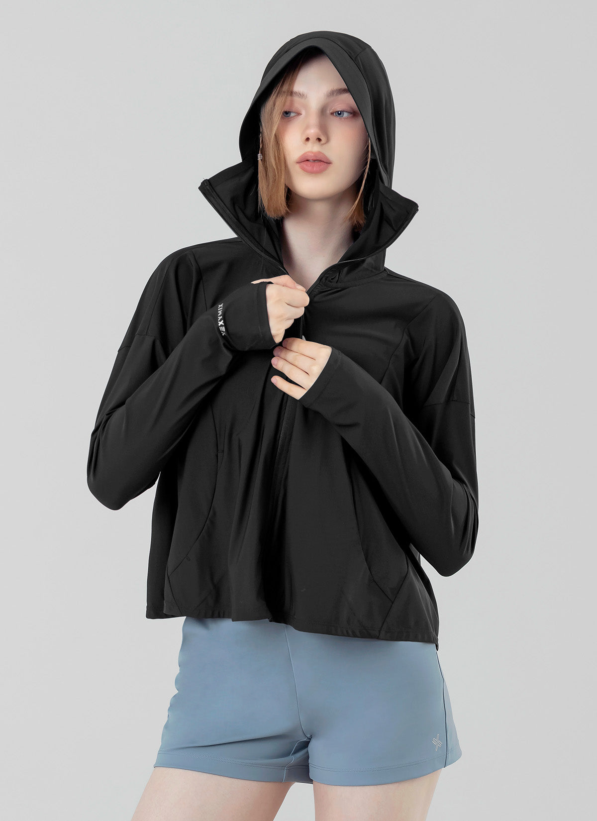 Lightweight Cooling Loose Fit Crop Hoodie Jacket for Women - Breathable Summer Outdoor Workout & Casual Wear