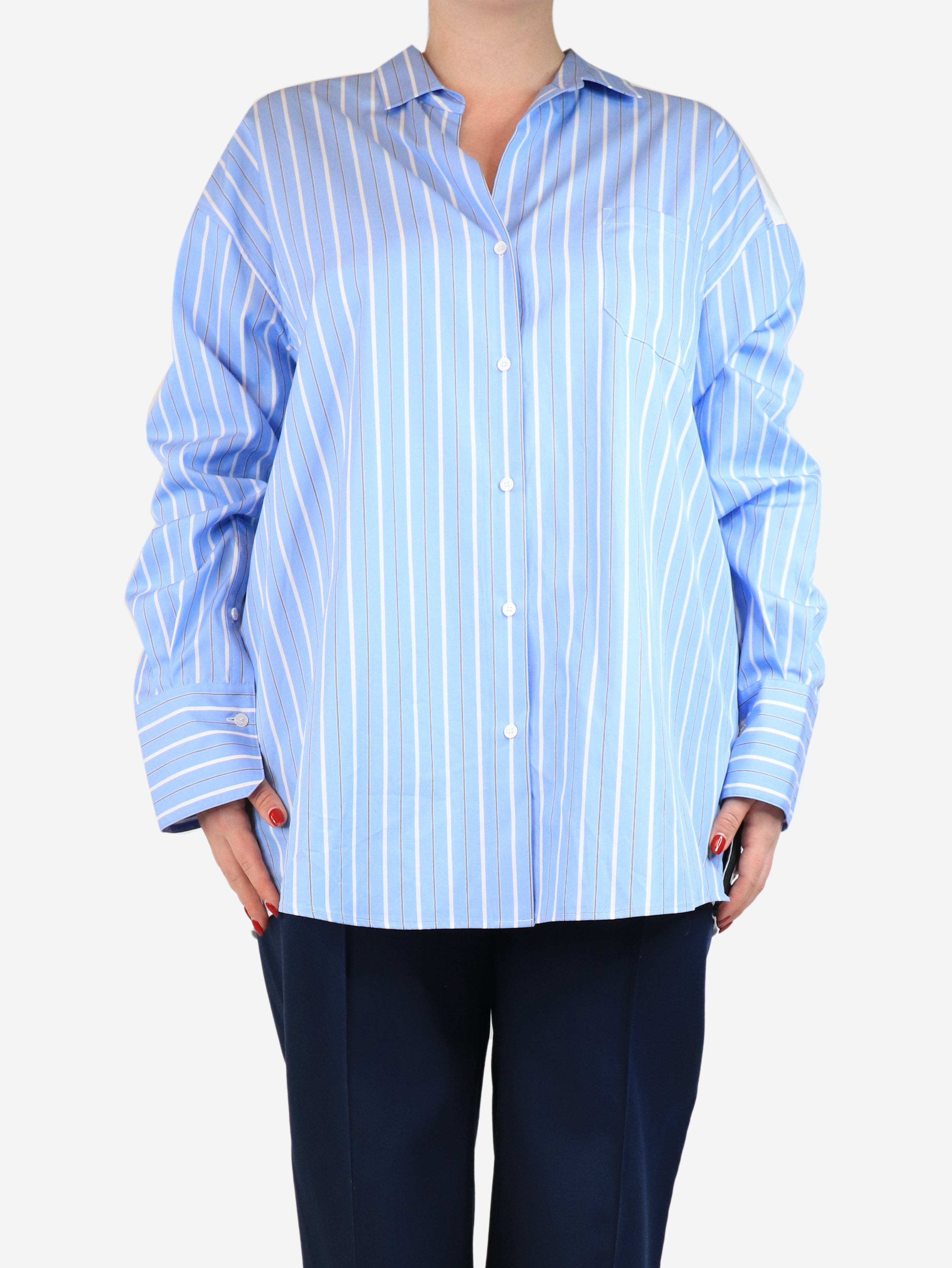 Blue Nadar Striped Shirt for Men - Casual Button Down Long Sleeve Top for Office, Date Night & Everyday Wear