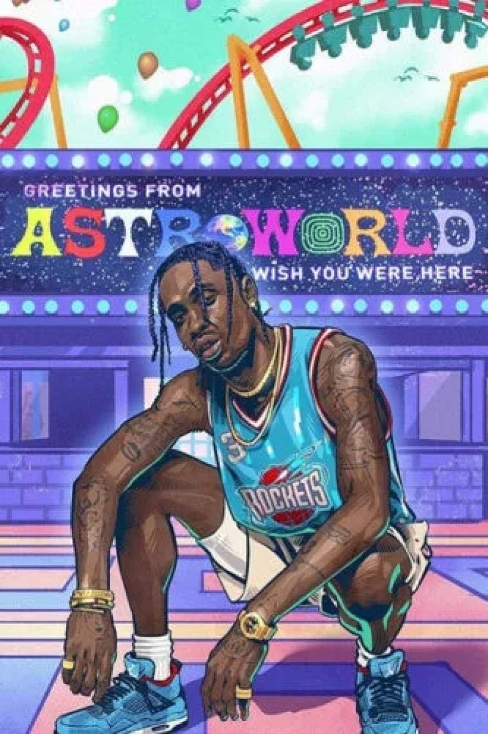 1000-Piece Travis Scott Hip Hop Music Album Poster Wooden Jigsaw Puzzle for Adults & Kids - 75x50cm Educational Toy, Home Decor & Sunday Family Game Night Activity