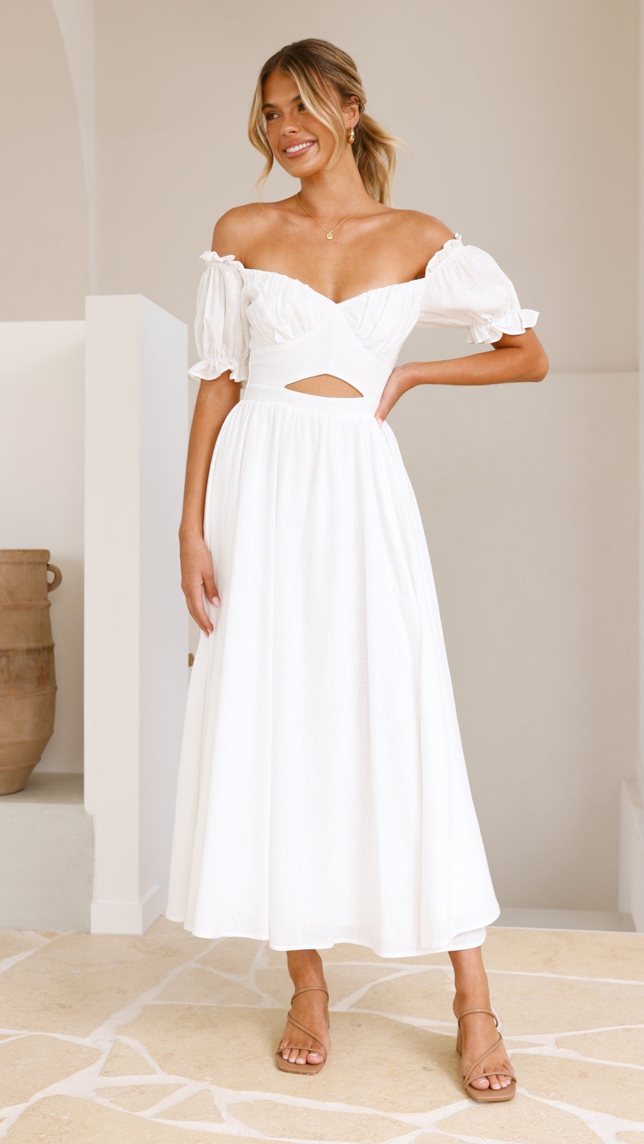 Elegant White Hulu Maxi Dress for Women - Perfect for Summer, Beach, and Casual Outings