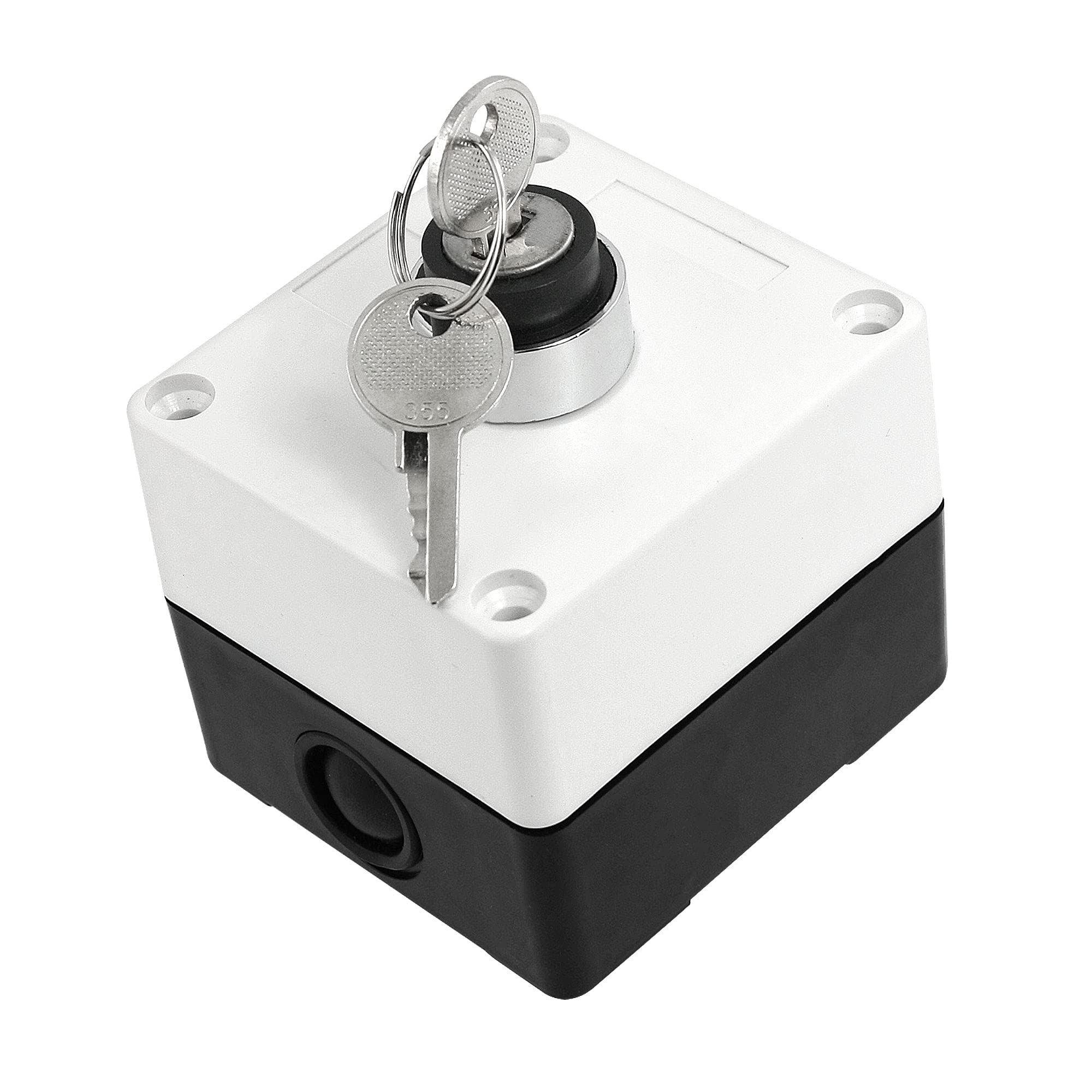 uxcell On/Off/On 3-Position 4-Terminal 2NO Key Lock Rotary Switch Station - Perfect for Industrial Control Panels, Machinery, and Electrical Equipment
