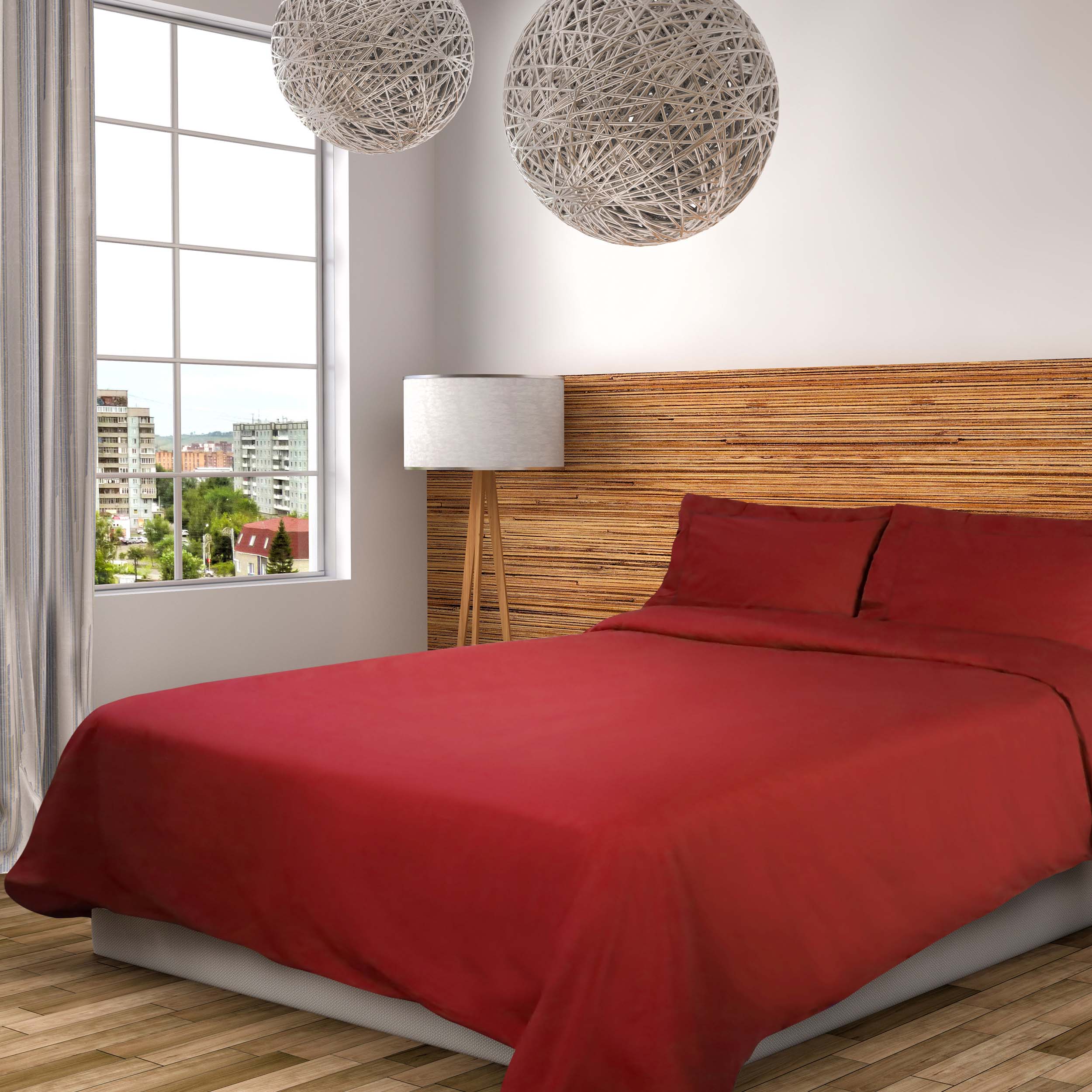 300 Thread Count Cotton Percale Solid Duvet Cover Set - Queen Size, Breathable & Soft Bedding Set for All Seasons - Perfect for Master Bedroom, Guest Room & Hotel Use