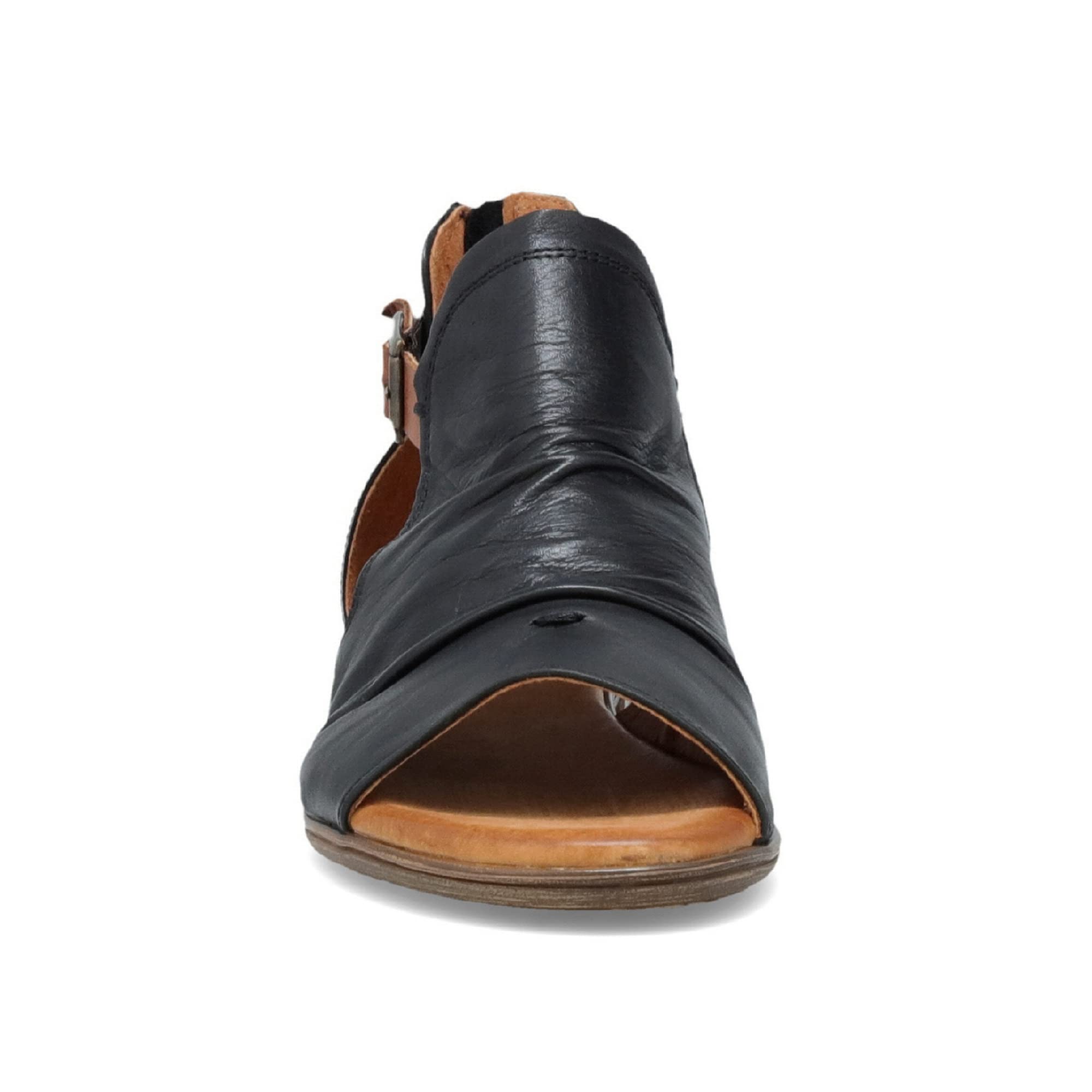 Miz Mooz Dipper Leather Sandals for Women - Comfortable Peep Toe Sandals with Buckle & Open Sides | Perfect for Summer, Beach, and Casual Outings