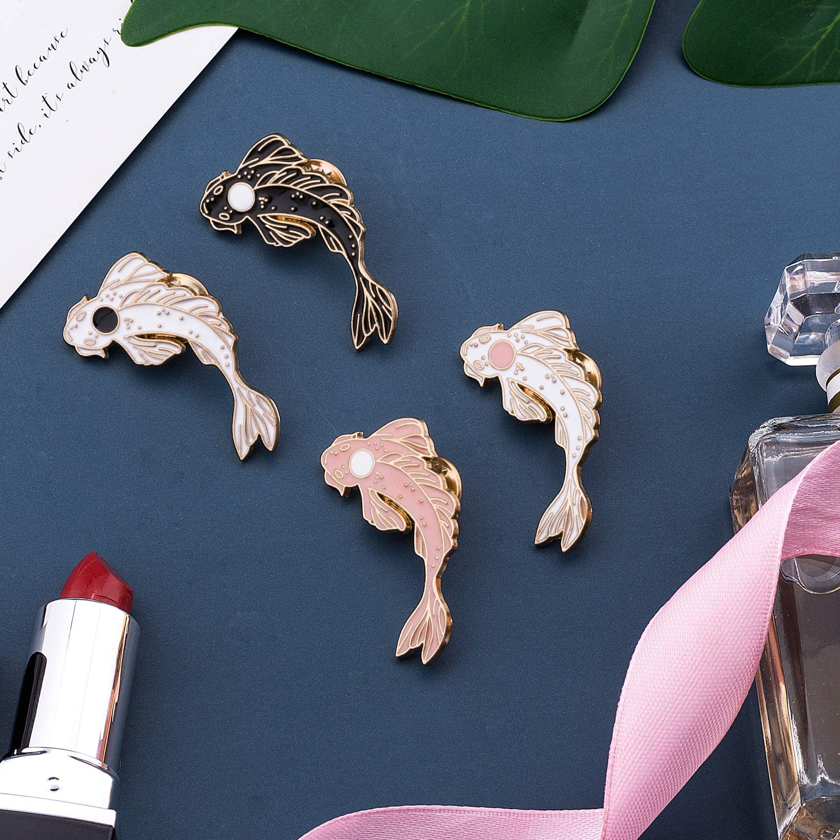 OIIKI 8PCS Enamel Fish Brooches Pins - Cute Cartoon Fish Shaped Pins for Backpacks, Clothes, Bags, Jackets & Hats - DIY Jewelry Accessories (4 Styles) - Perfect for Gifts, Fashion Accessories & Outfit Decorations