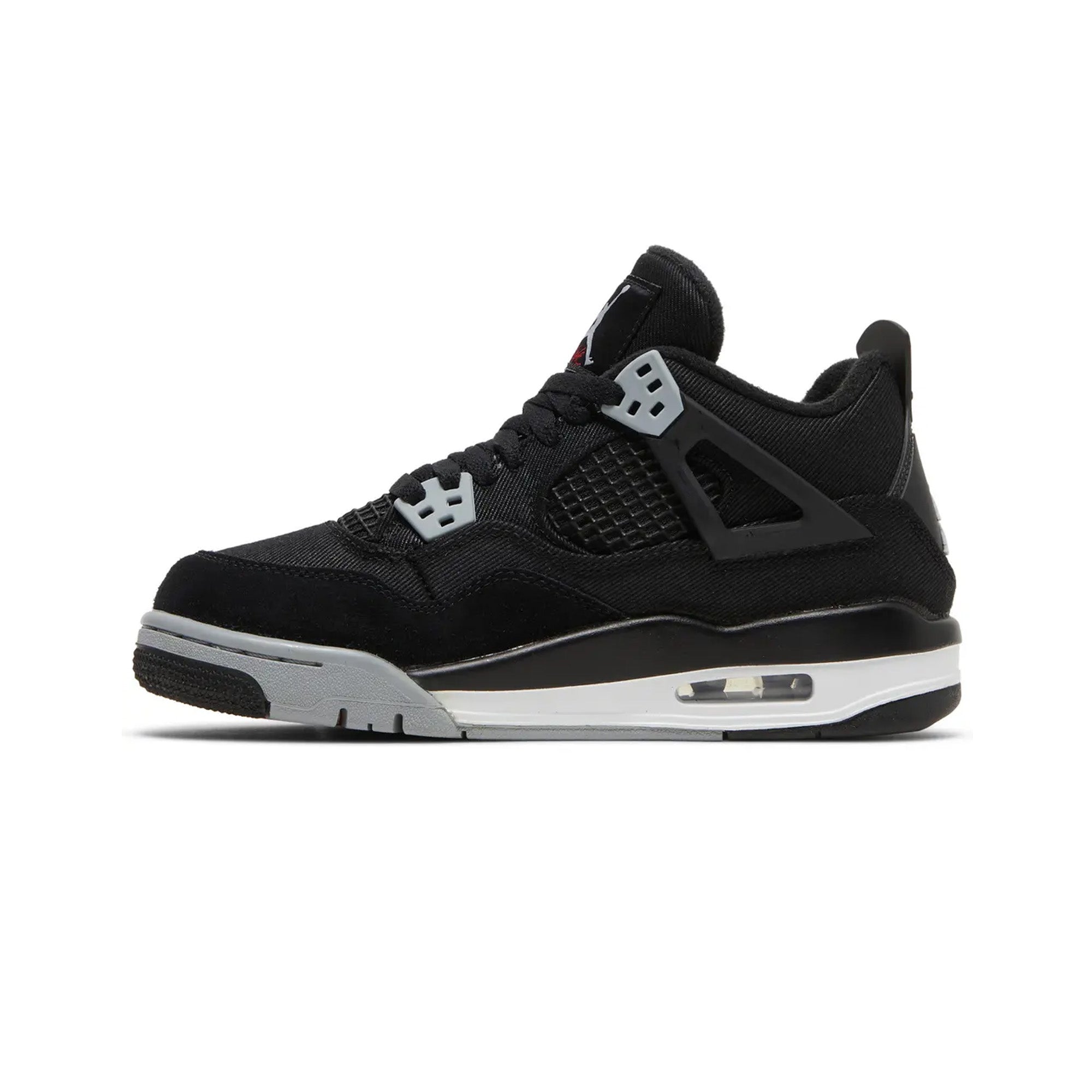 Air Jordan 4 'Black Canvas' GS Sneakers (2022) - Retro Basketball Shoes for Women & Girls - Perfect for Streetwear, Gym & Casual Outfits
