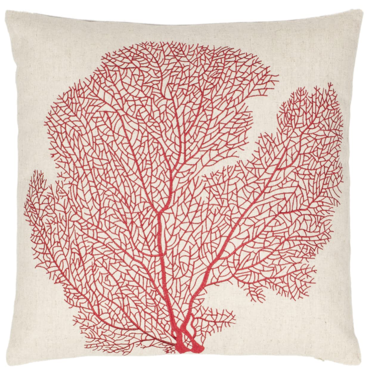 SAFAVIEH Spice-Fan Coral Beach Red Decorative Throw Pillows (Set of 2) - 22 x 22 Inch Square Accent Pillows for Sofa, Bed, Couch & Home Decor