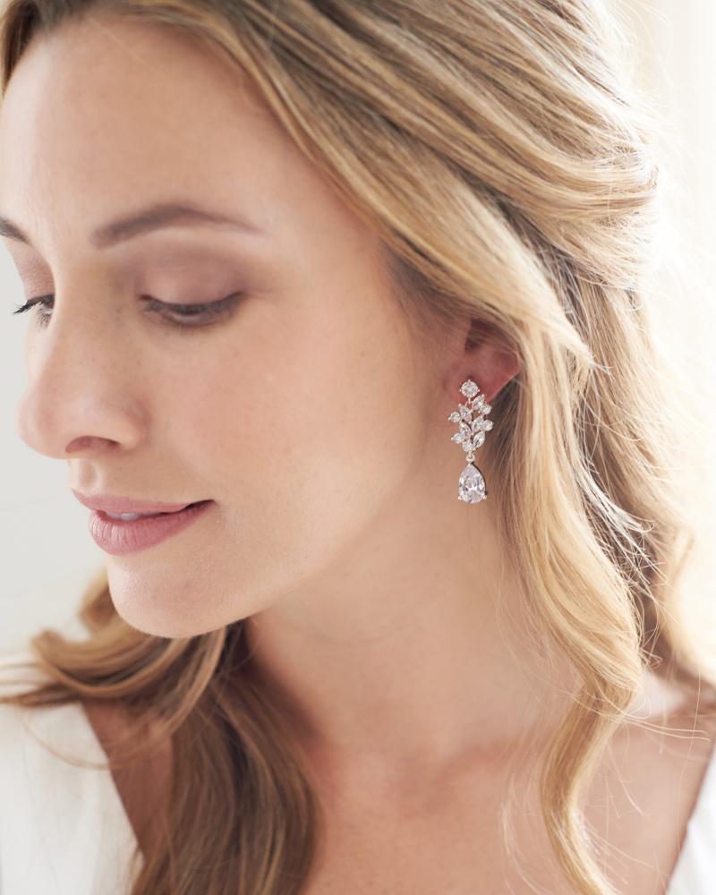 Anna Floral CZ Stud Earrings for Women - Sparkling Cubic Zirconia Flower Jewelry - Perfect for Weddings, Parties & Everyday Wear