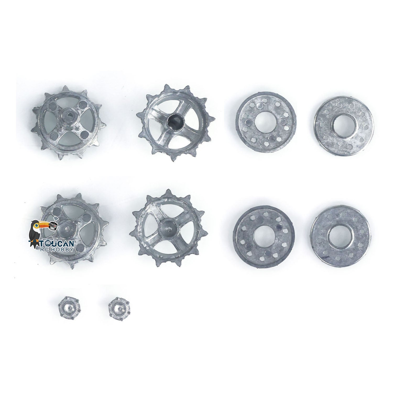 1 Pair Metal Sprockets Driving Wheel & Idler Wheel for HengLong 1/16 RC Battle Tank 3899A - Replacement Parts for Chinese 99A Military Armored Car Model - Perfect for RC Tank Upgrades, Repairs & DIY Projects