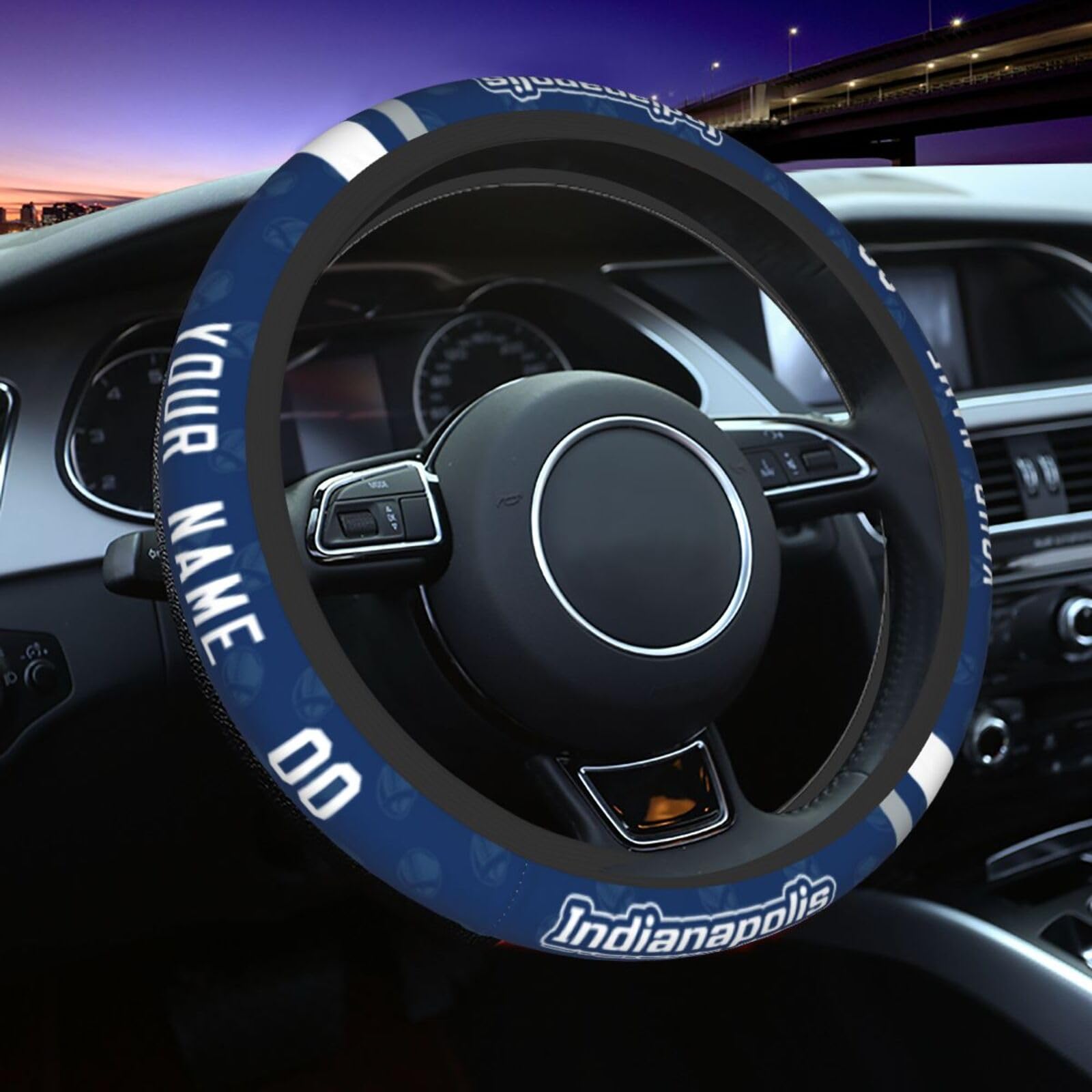 Custom Football Car Steering Wheel Cover - Anti-Slip & Sweat Absorption for Sedans, SUVs & Trucks - Perfect for Sports Fans