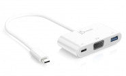 J5Create USB Type C to VGA & USB 3.0 Adapter with Power Delivery Charging - Compatible with MacBook, Dell, HP Laptops for Presentations & External Monitor Setup