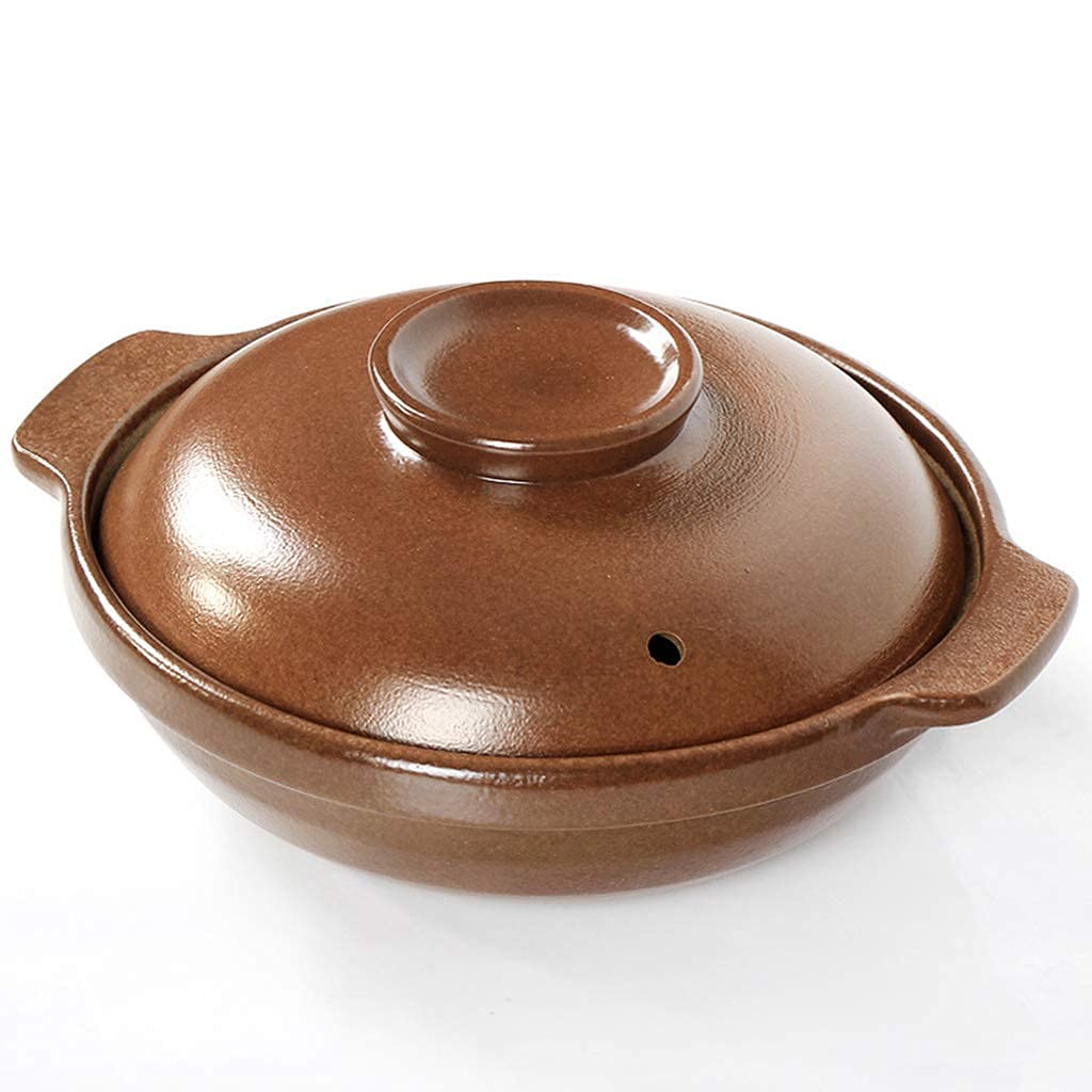 3.5L Ceramic Casserole Pot with Lid - Heat Resistant Clay Cookware for Slow Cooking, Stewing & Serving Soups | Oven & Stovetop Safe Earthenware Tureen for Healthy Meals, Family Dinners & Restaurant Use