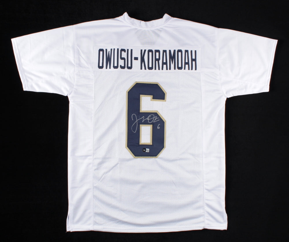 Authentic Jeremiah Owusu Koramoah Autographed Notre Dame Fighting Irish Football Jersey - Perfect for Collectors, Fans & Game Day Memorabilia