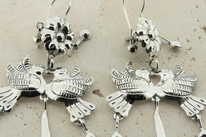 Love Birds & Flower Drop Earrings for Women - Elegant Dangle Jewelry for Weddings, Parties & Special Occasions